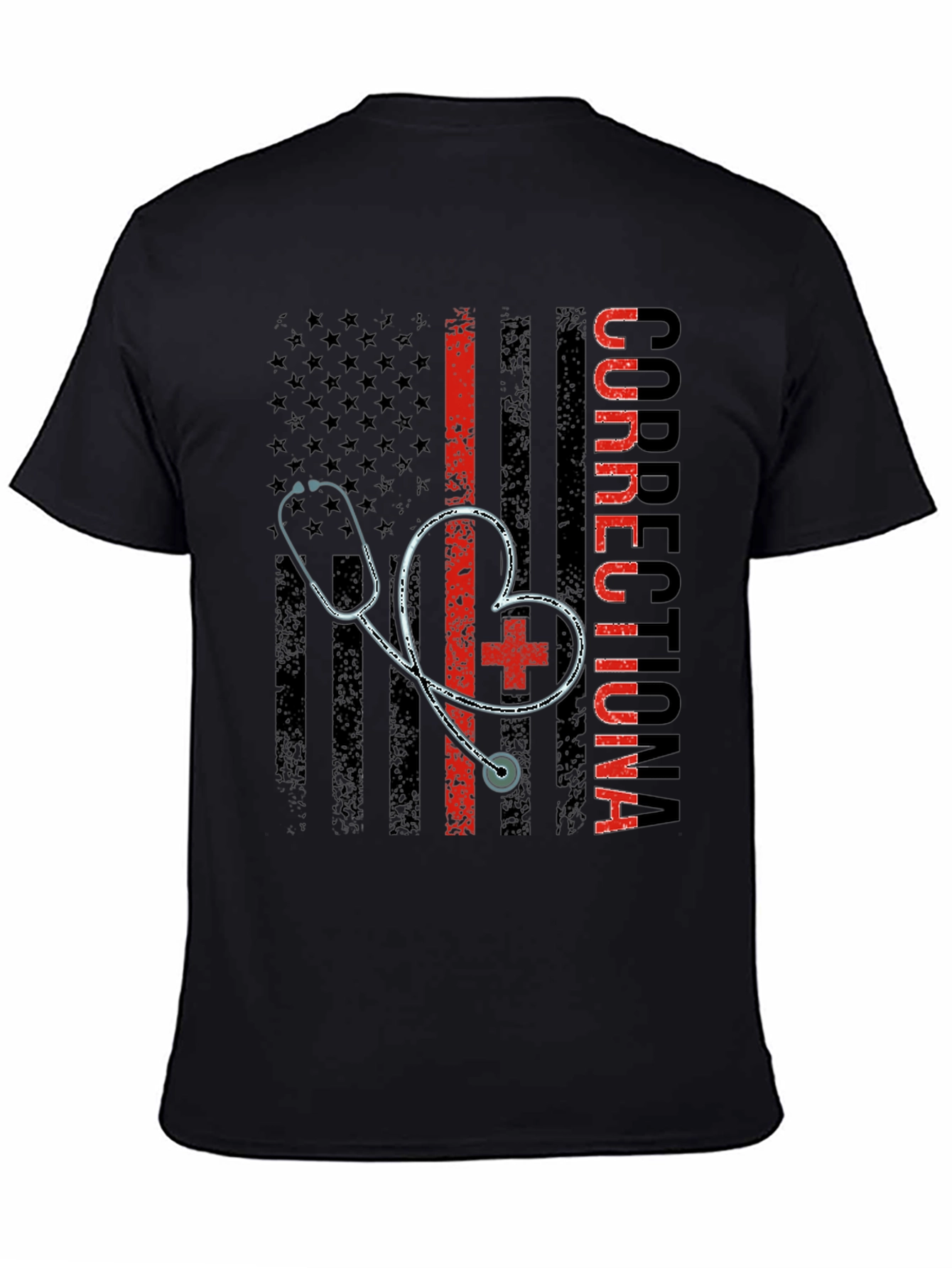 Correctional Nurse American Flag T-Shirt
