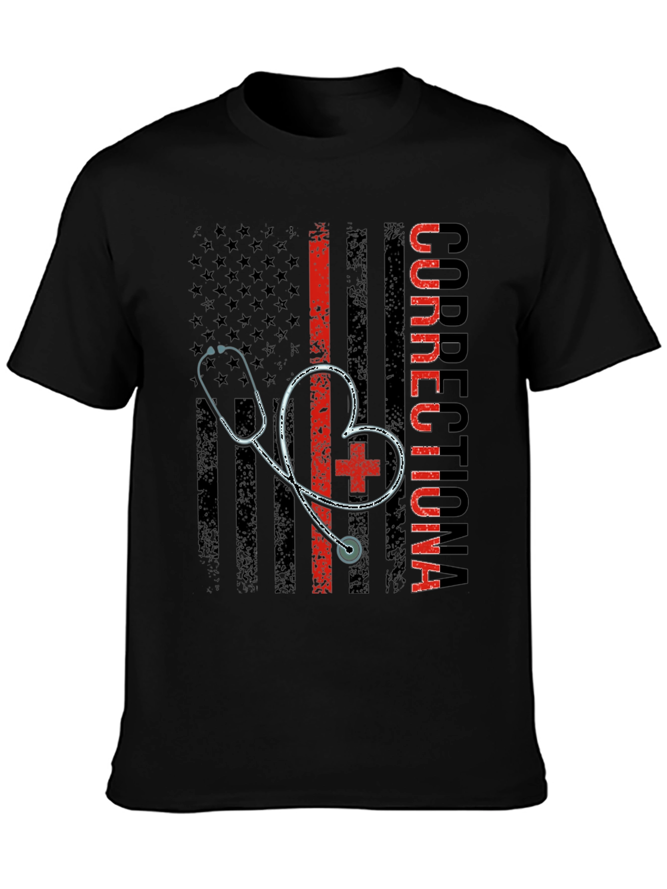 Correctional Nurse American Flag T-Shirt