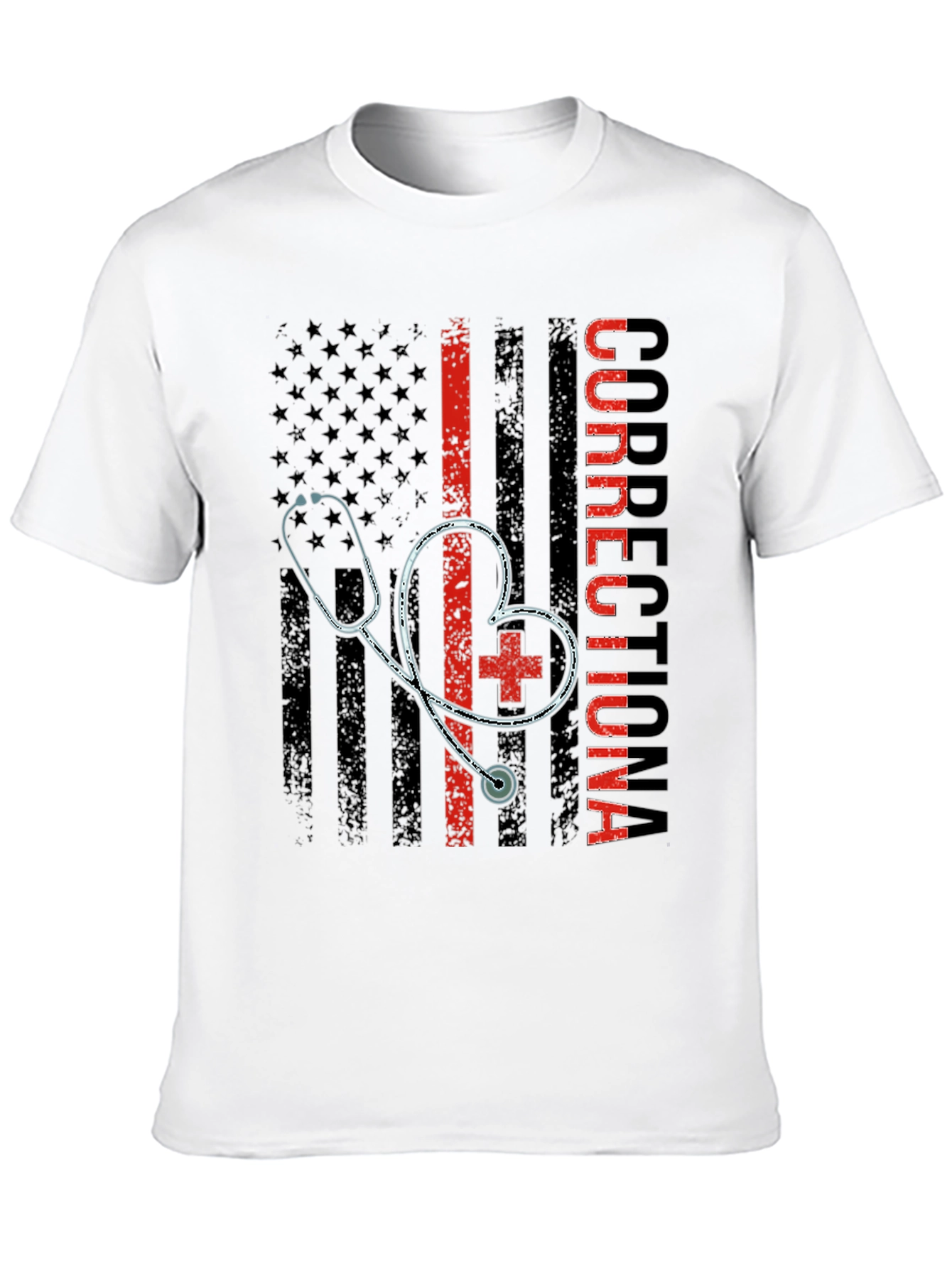 Correctional Nurse American Flag T-Shirt