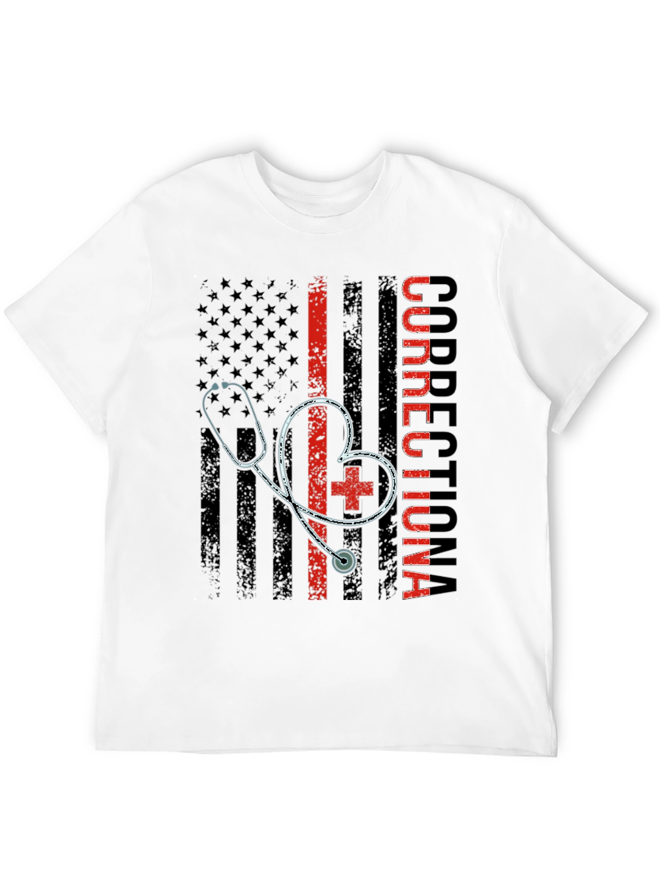 Correctional Nurse American Flag T-Shirt