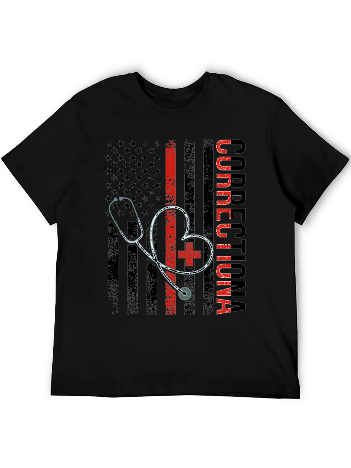Correctional Nurse American Flag T-Shirt