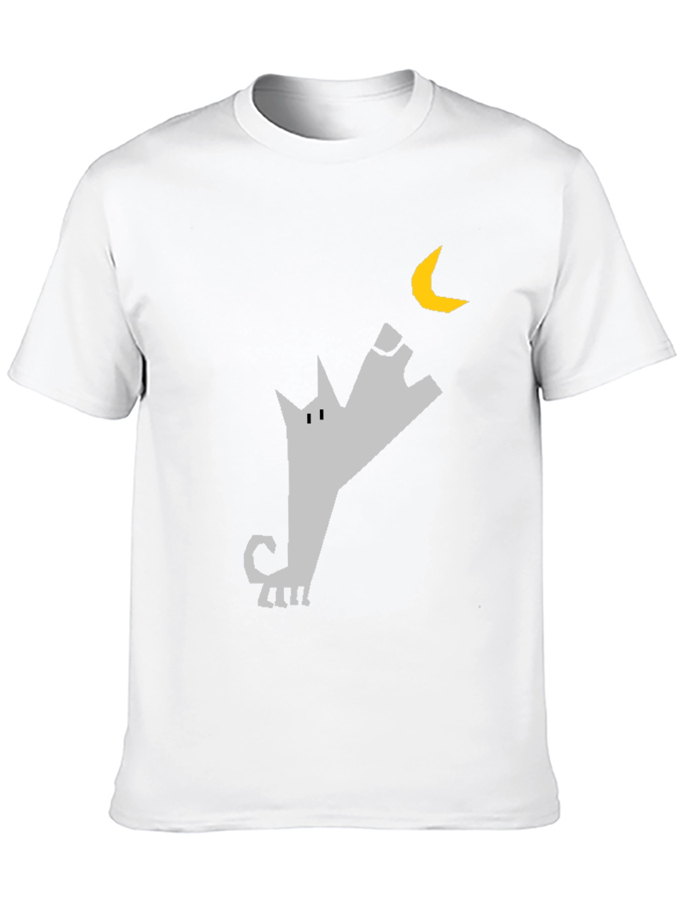 Wolf Howling at Moon Graphic Tee - Black Cotton