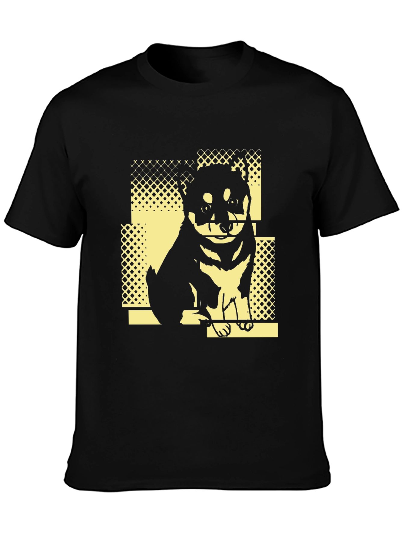 Dog Graphic Print Tee - Stylish Black T-Shirt