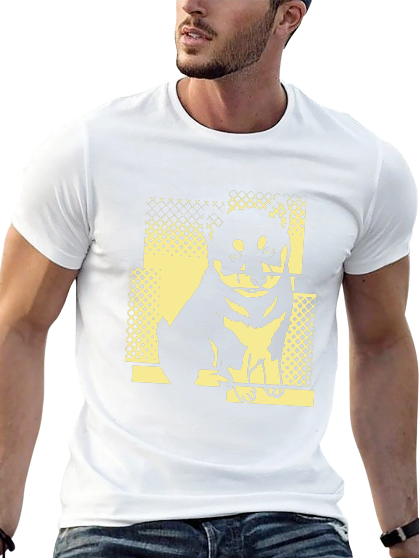 Dog Graphic Print Tee - Stylish Black T-Shirt
