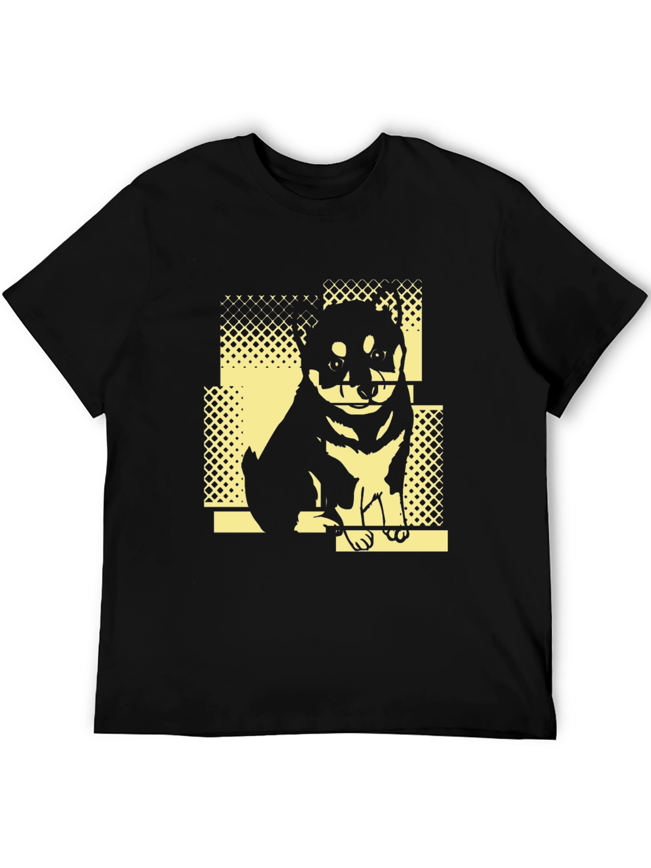 Dog Graphic Print Tee - Stylish Black T-Shirt