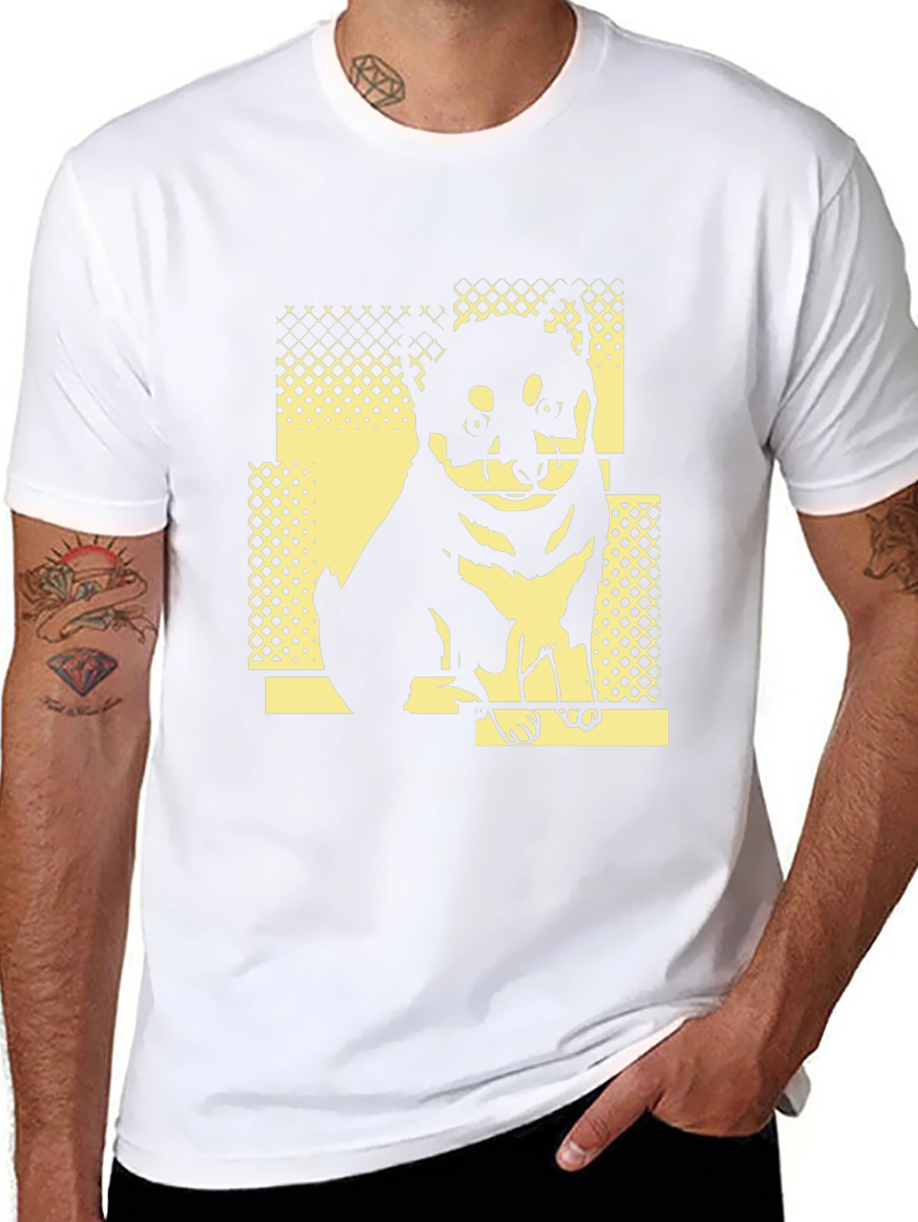 Dog Graphic Print Tee - Stylish Black T-Shirt