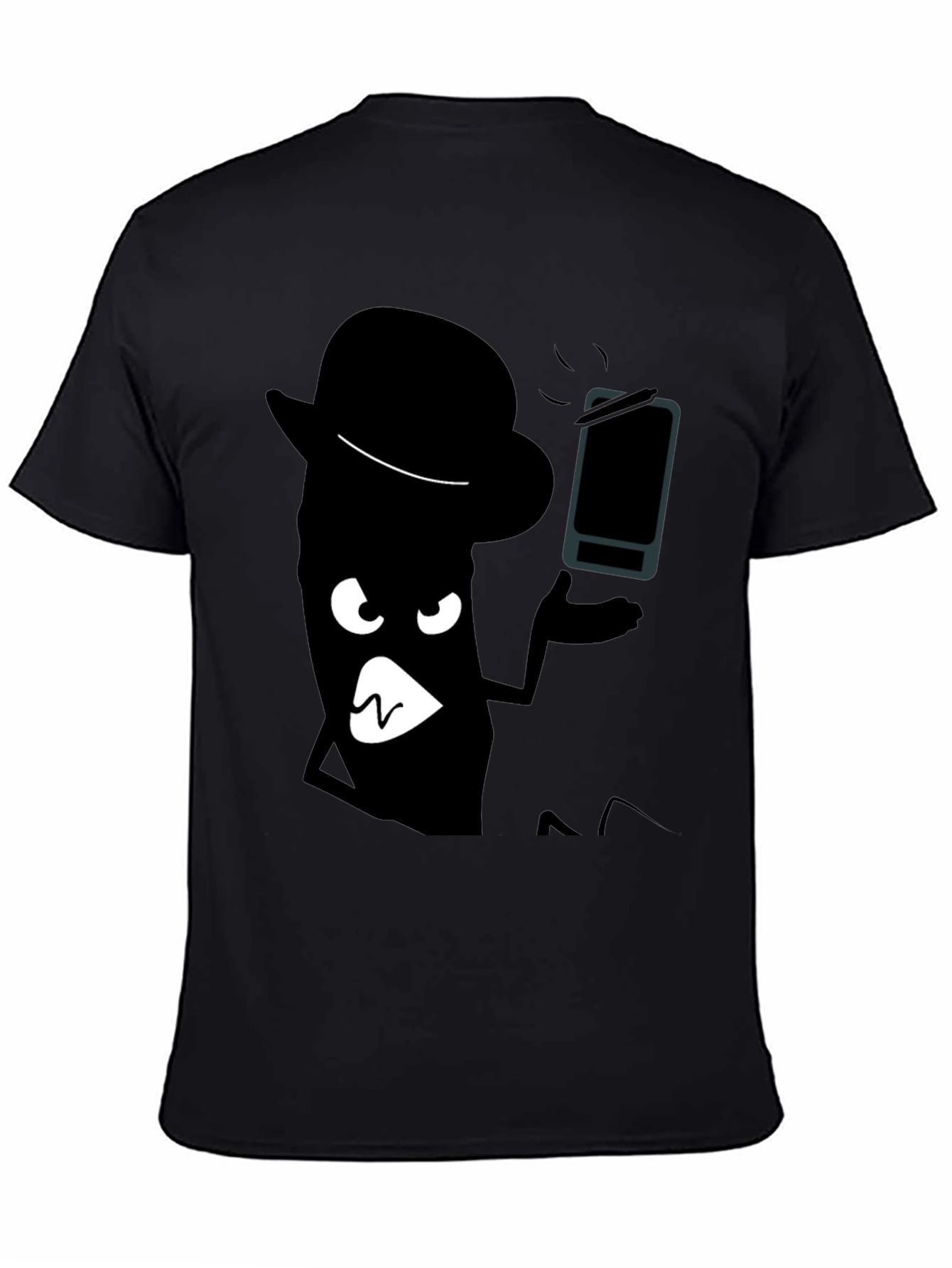 Cartoon Shadow Graphic Black T-Shirt