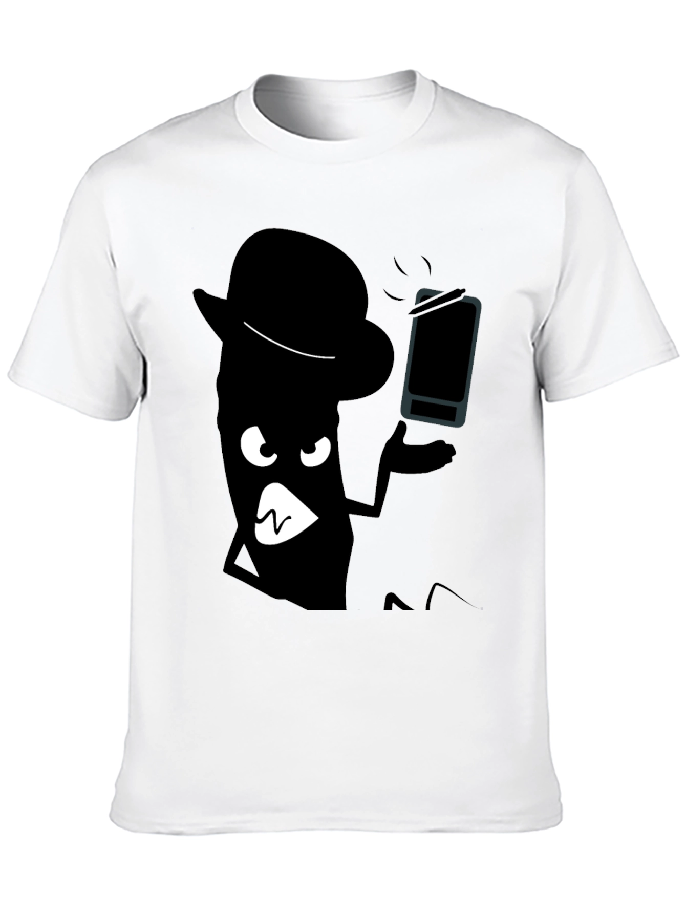 Cartoon Shadow Graphic Black T-Shirt