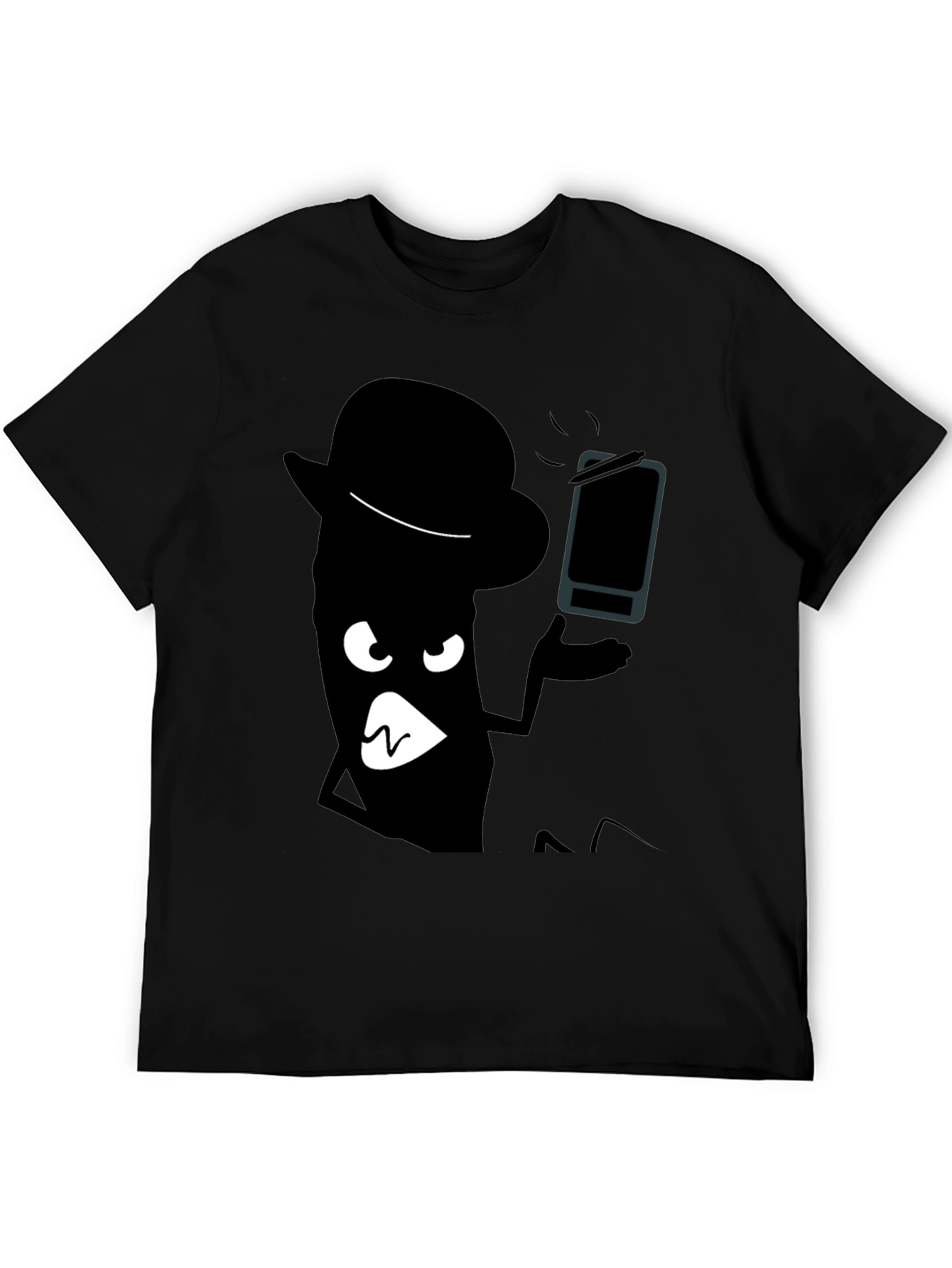 Cartoon Shadow Graphic Black T-Shirt