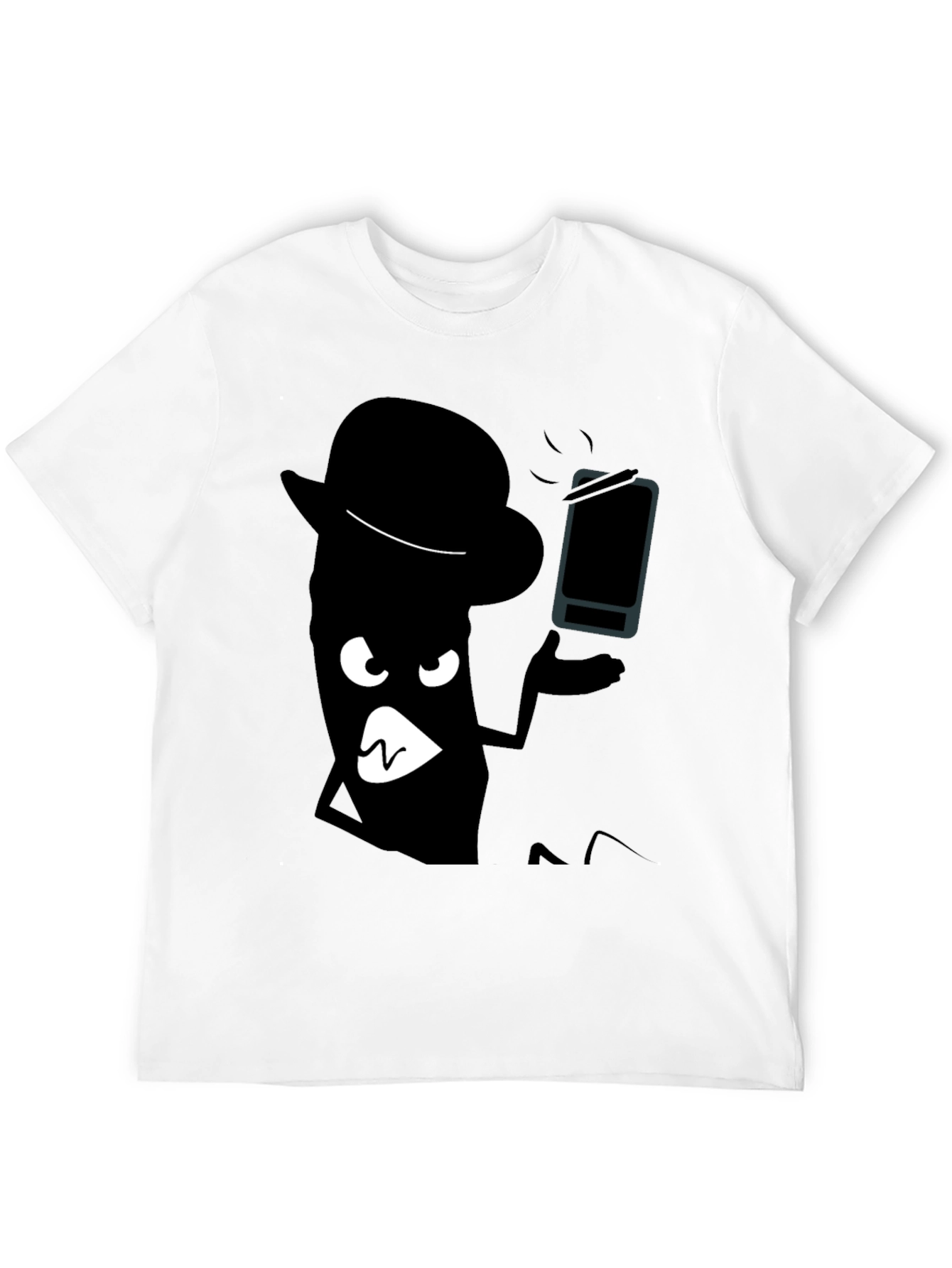 Cartoon Shadow Graphic Black T-Shirt