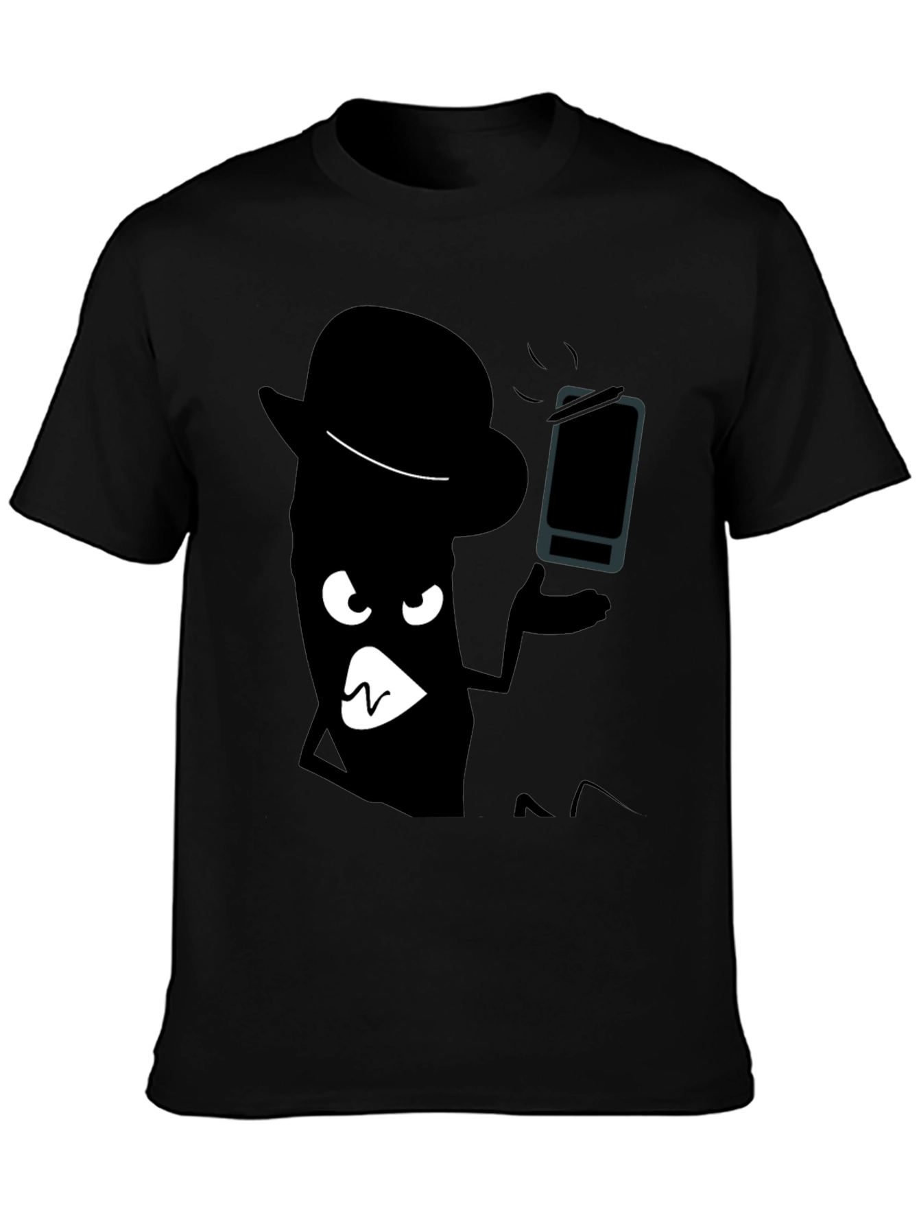 Cartoon Shadow Graphic Black T-Shirt