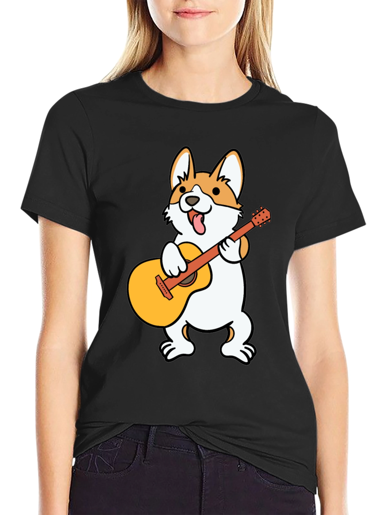 Corgi Guitar Player Graphic Tee