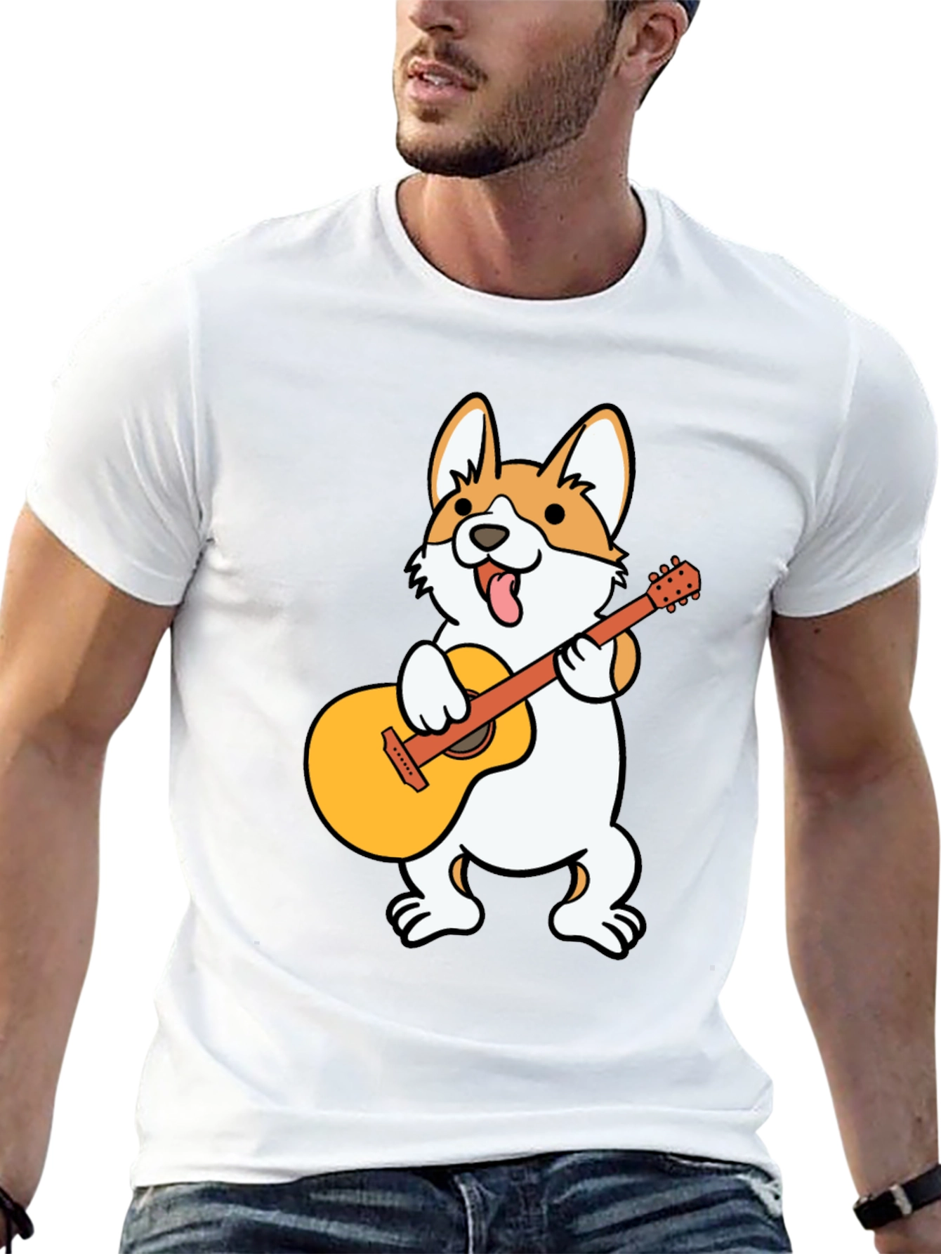 Corgi Guitar Player Graphic Tee