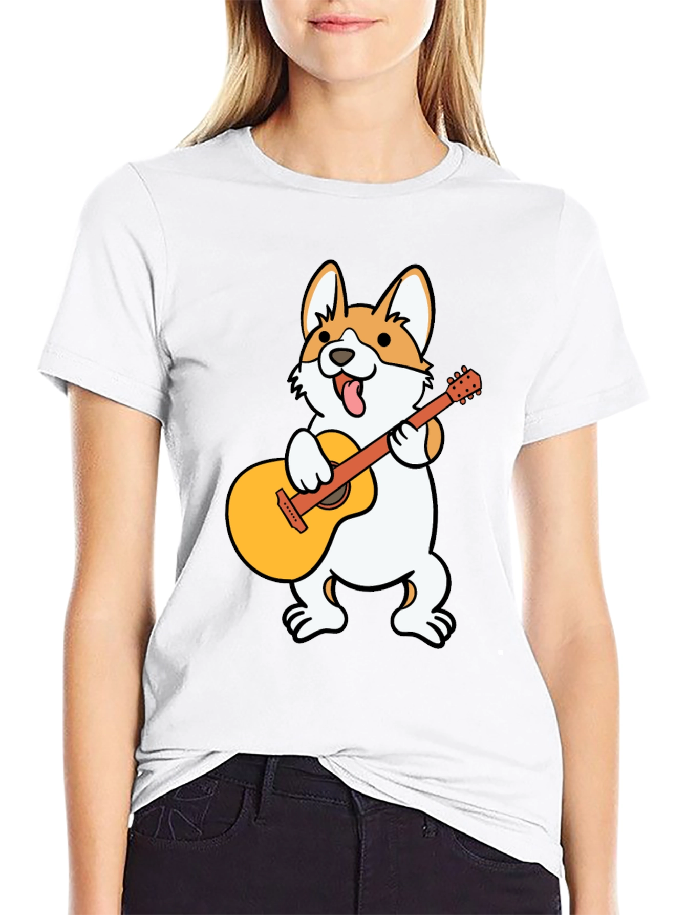 Corgi Guitar Player Graphic Tee
