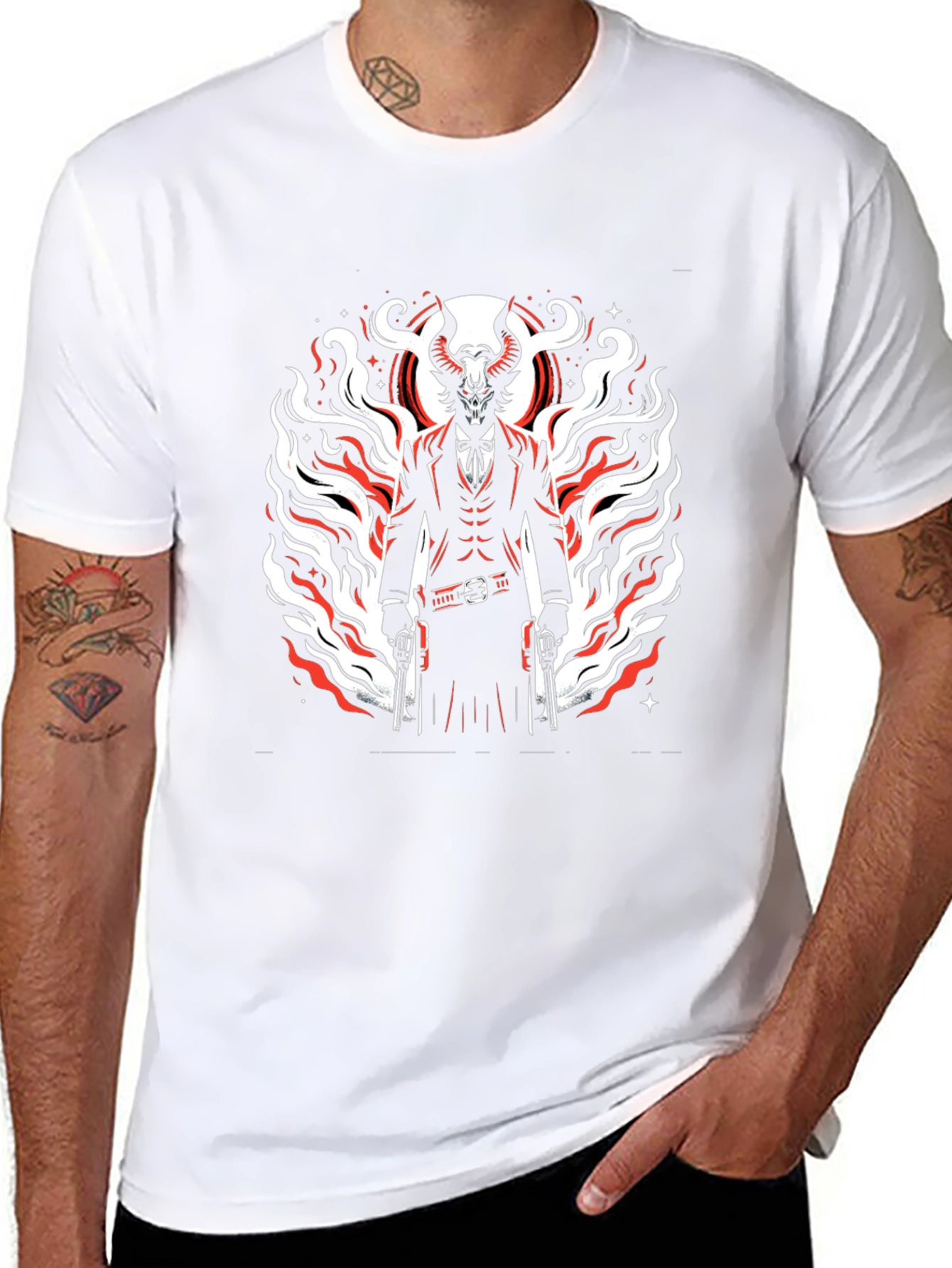 Devil Gunslinger Graphic Tee - Mens Black T-Shirt