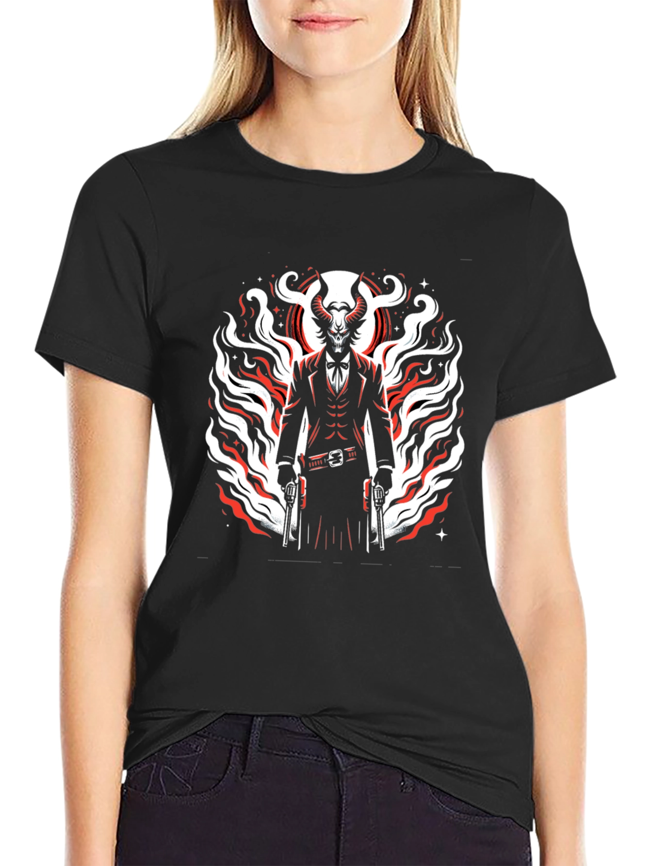 Devil Gunslinger Graphic Tee - Mens Black T-Shirt