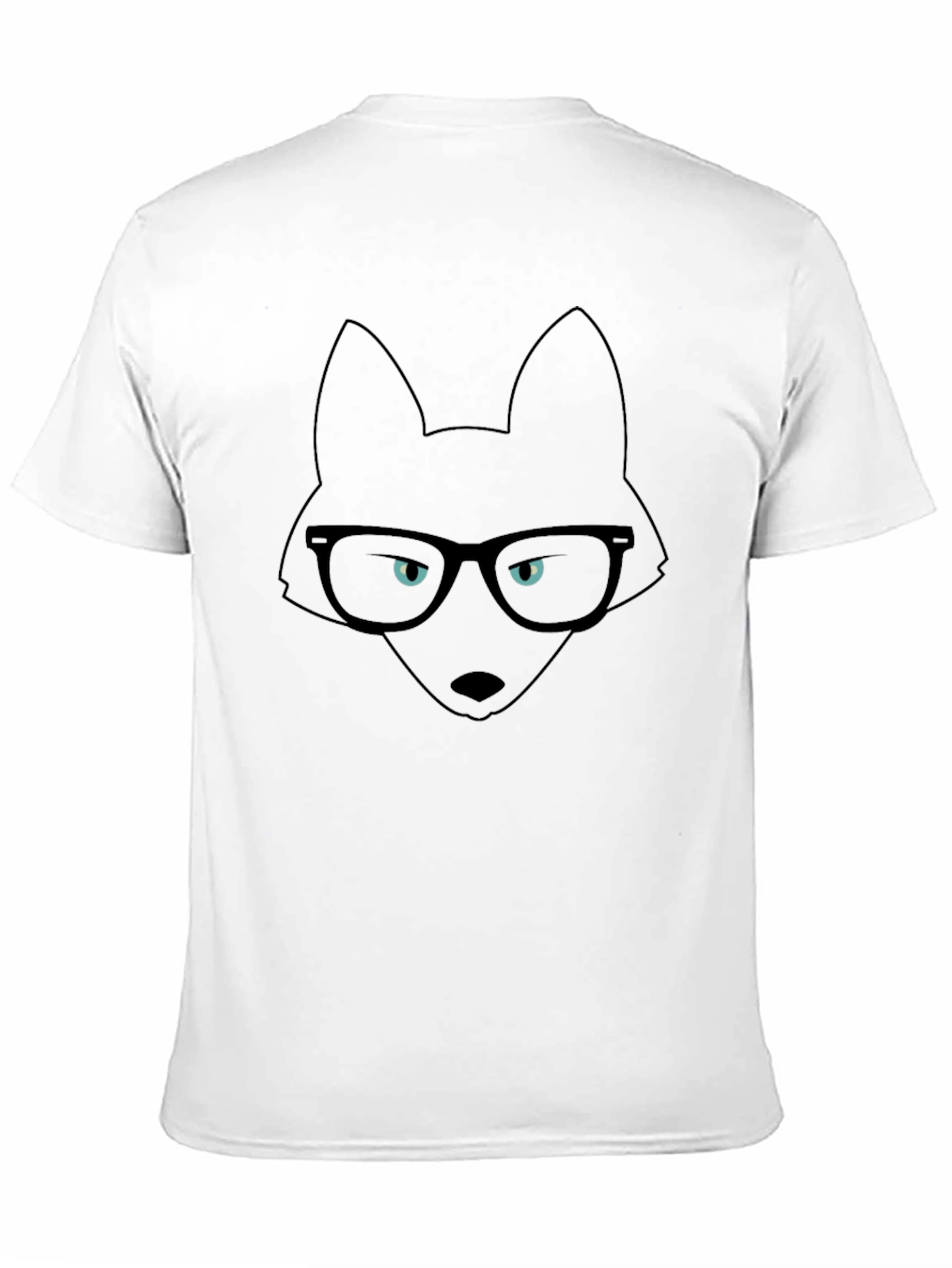 Fox in Glasses Black T-Shirt