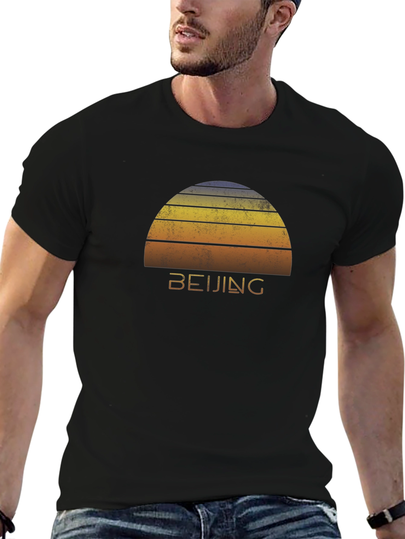 Beijing Sunset Graphic Tee - Retro Style