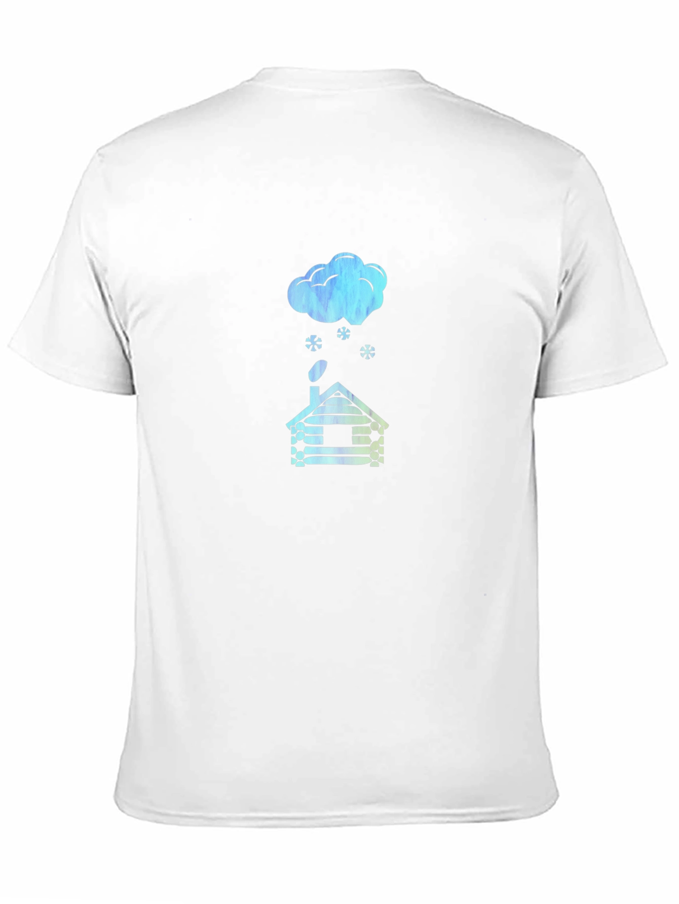 Cabin in Winter Black T-Shirt