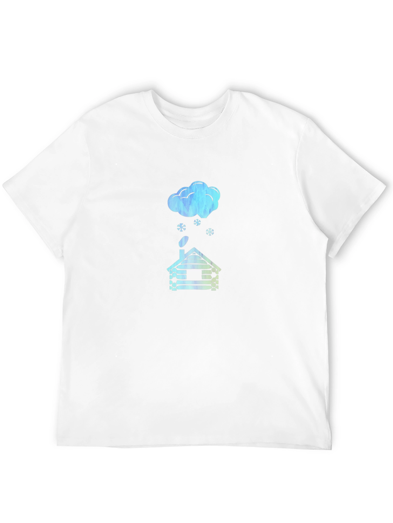 Cabin in Winter Black T-Shirt