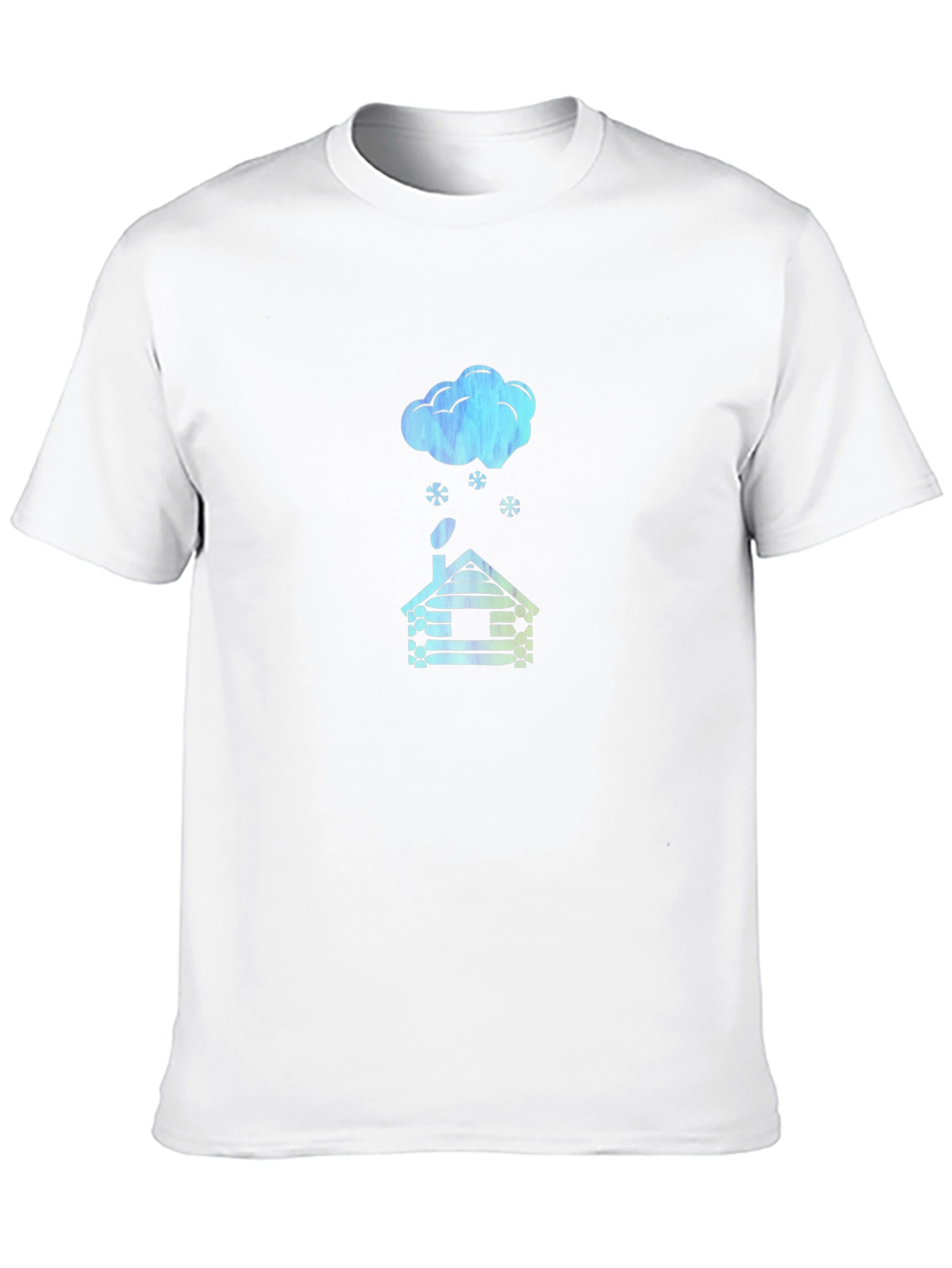 Cabin in Winter Black T-Shirt