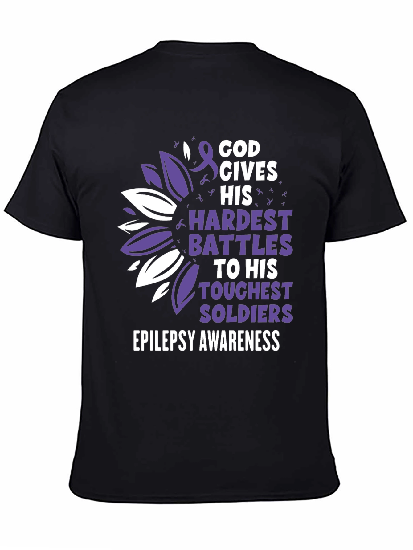 Epilepsy Awareness T-Shirt - God Gives His Hardest Battles
