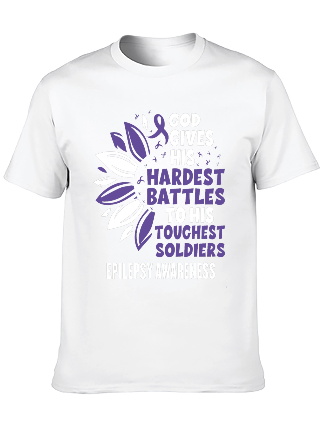 Epilepsy Awareness T-Shirt - God Gives His Hardest Battles