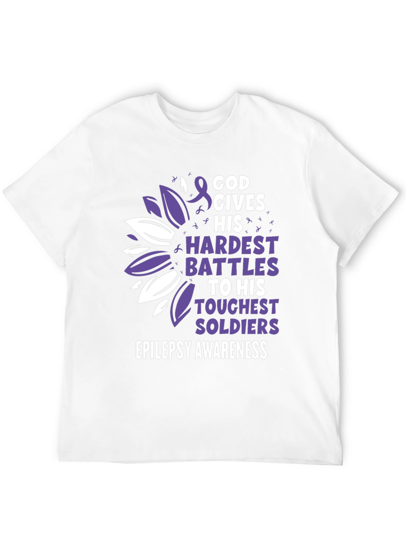Epilepsy Awareness T-Shirt - God Gives His Hardest Battles