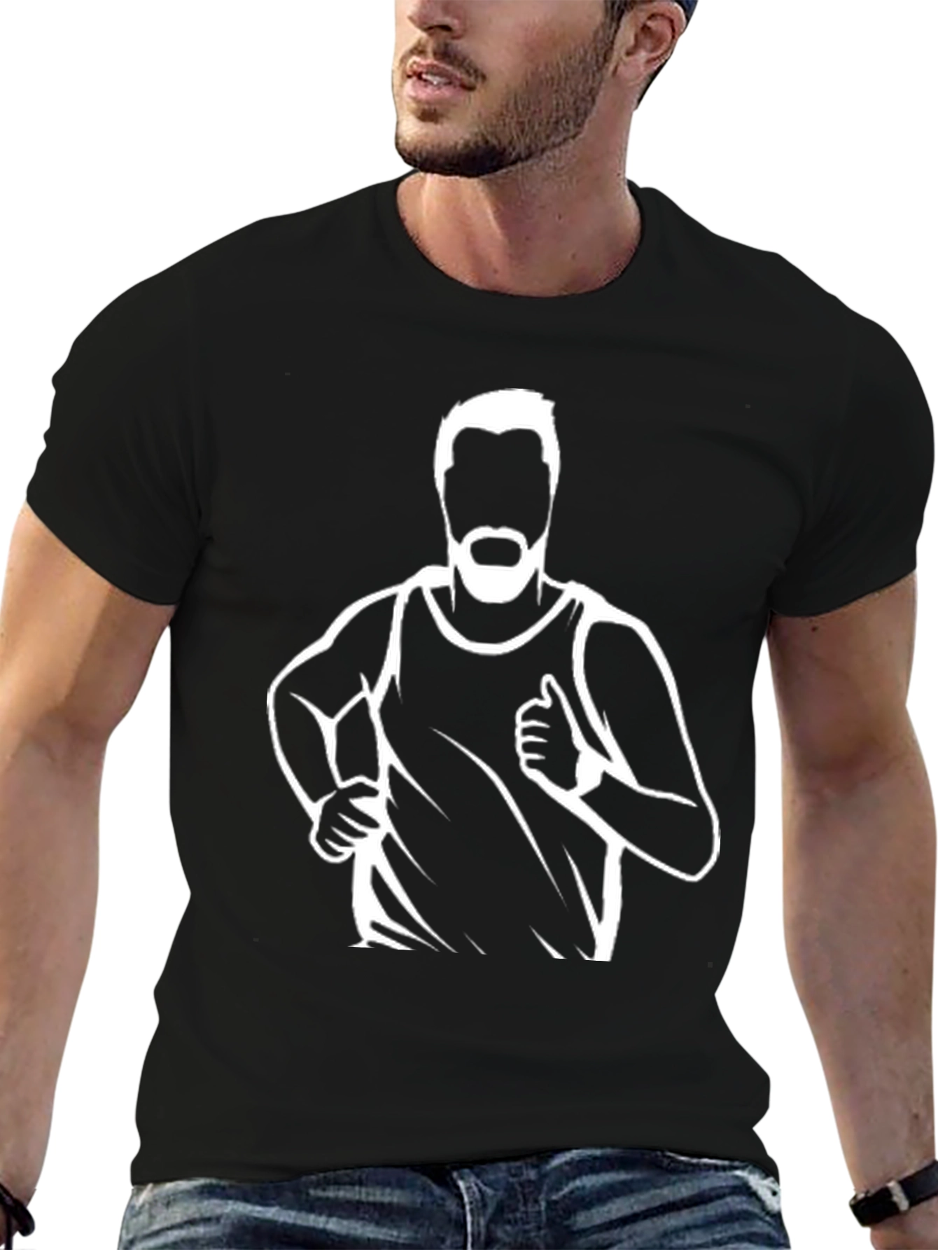 Mens Running Silhouette Graphic T-Shirt