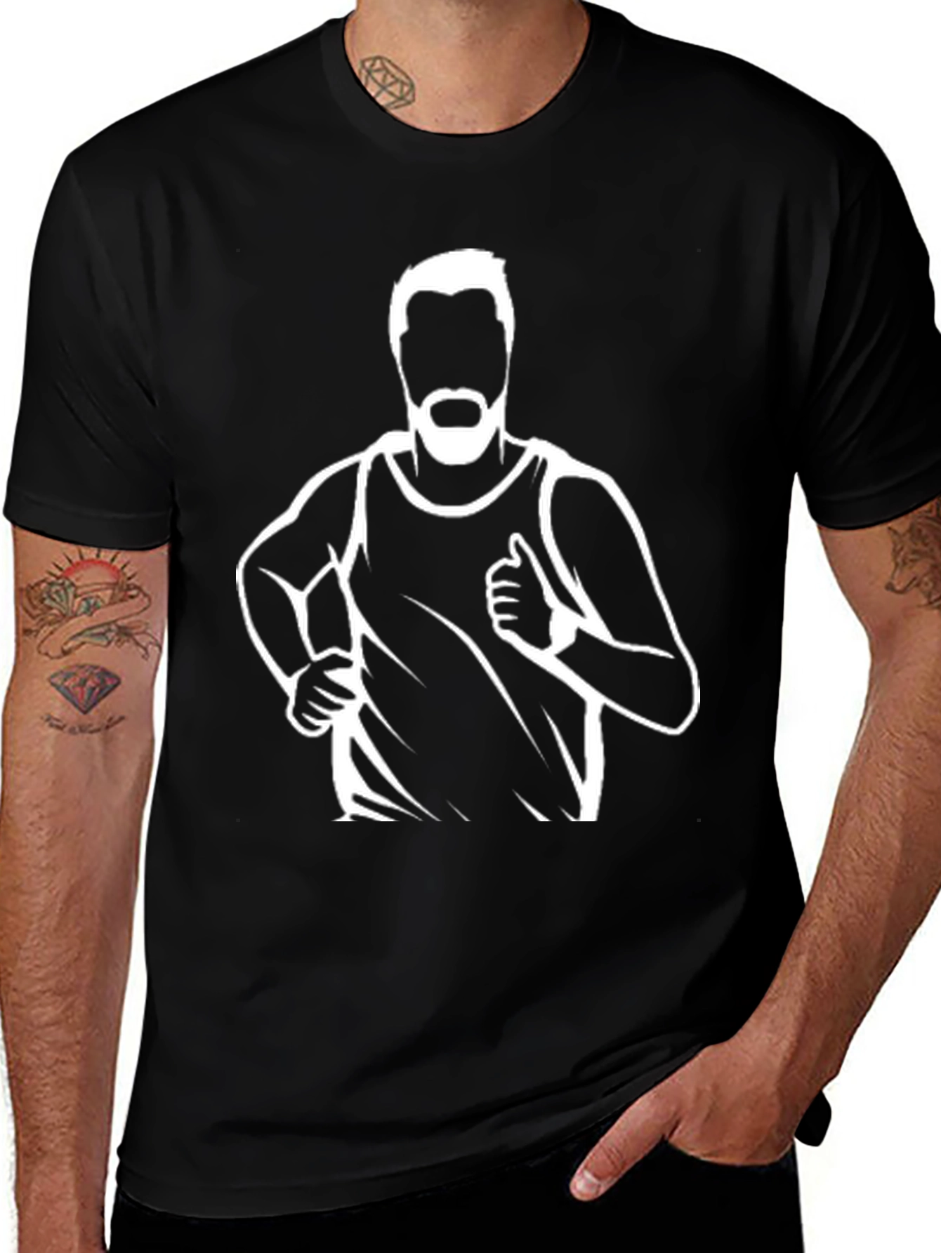 Mens Running Silhouette Graphic T-Shirt