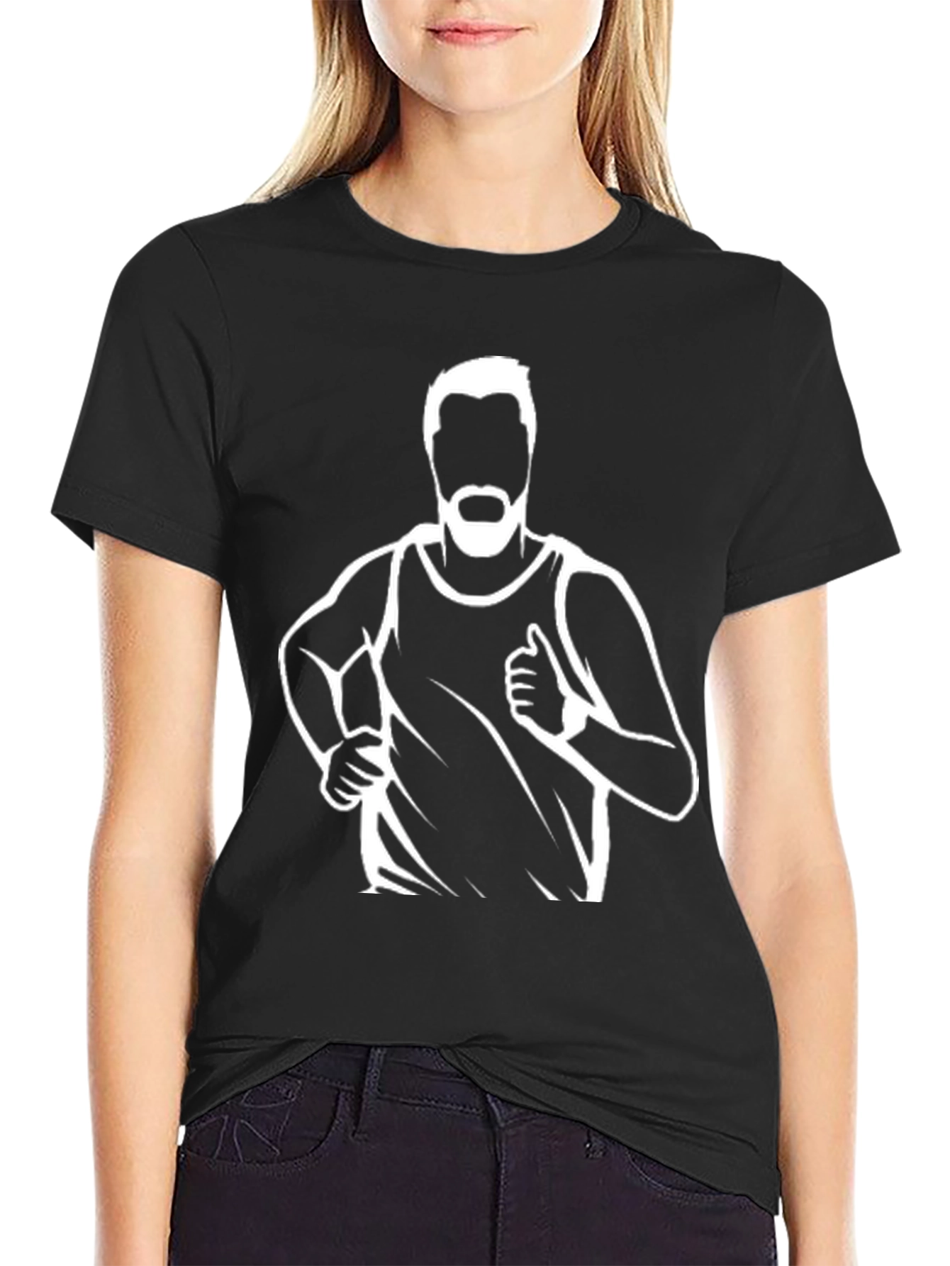 Mens Running Silhouette Graphic T-Shirt