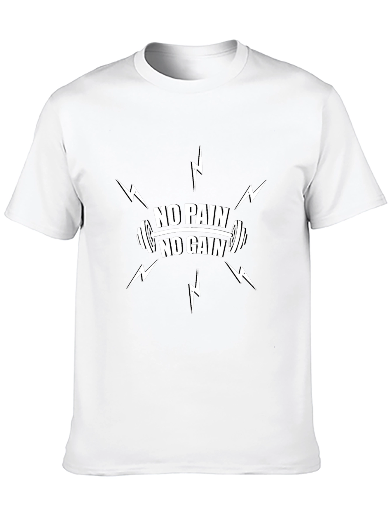 No Pain No Gain Graphic T-Shirt - Black