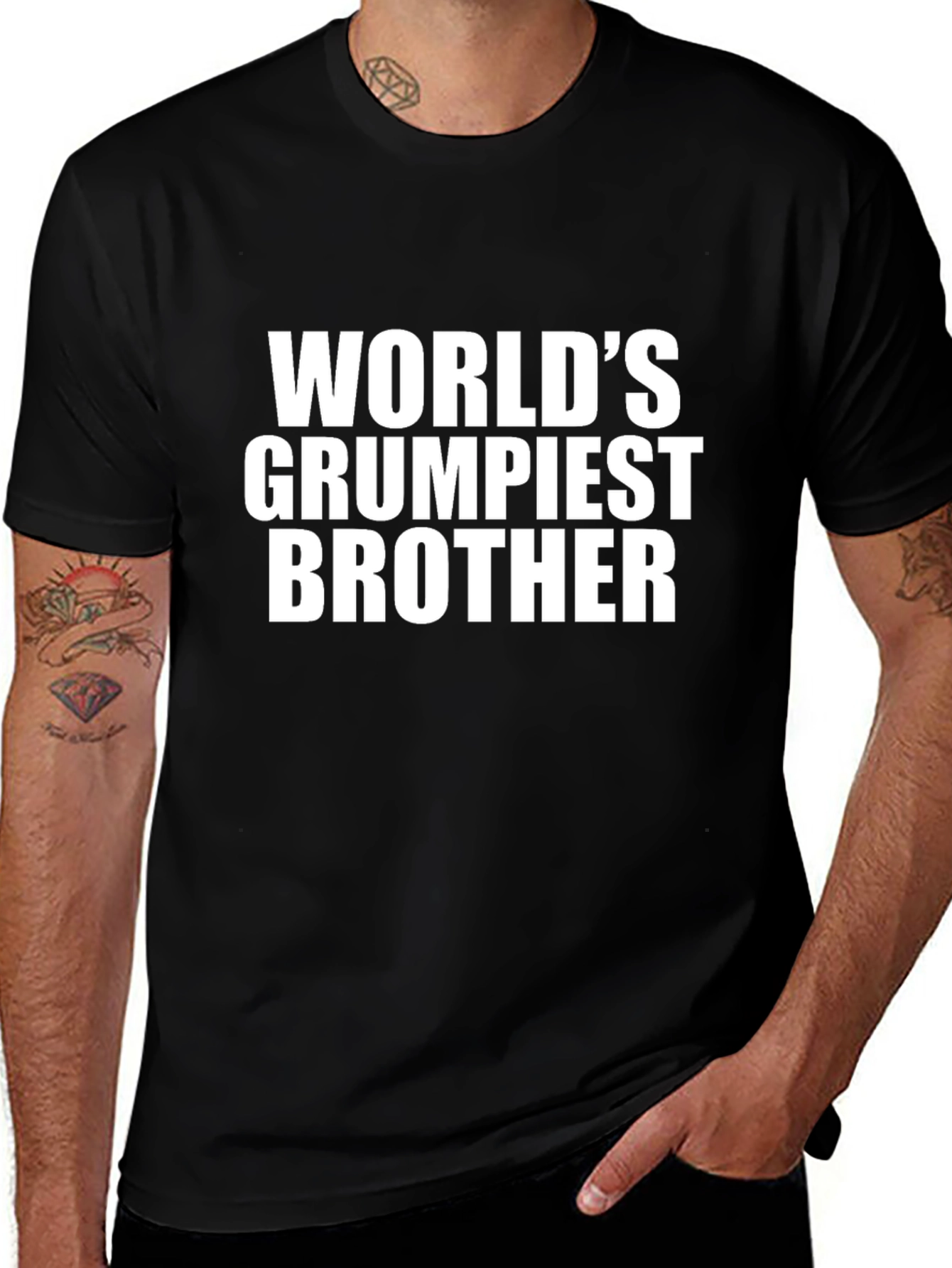 Worlds Grumpiest Brother T-Shirt - Funny Sarcastic Tee