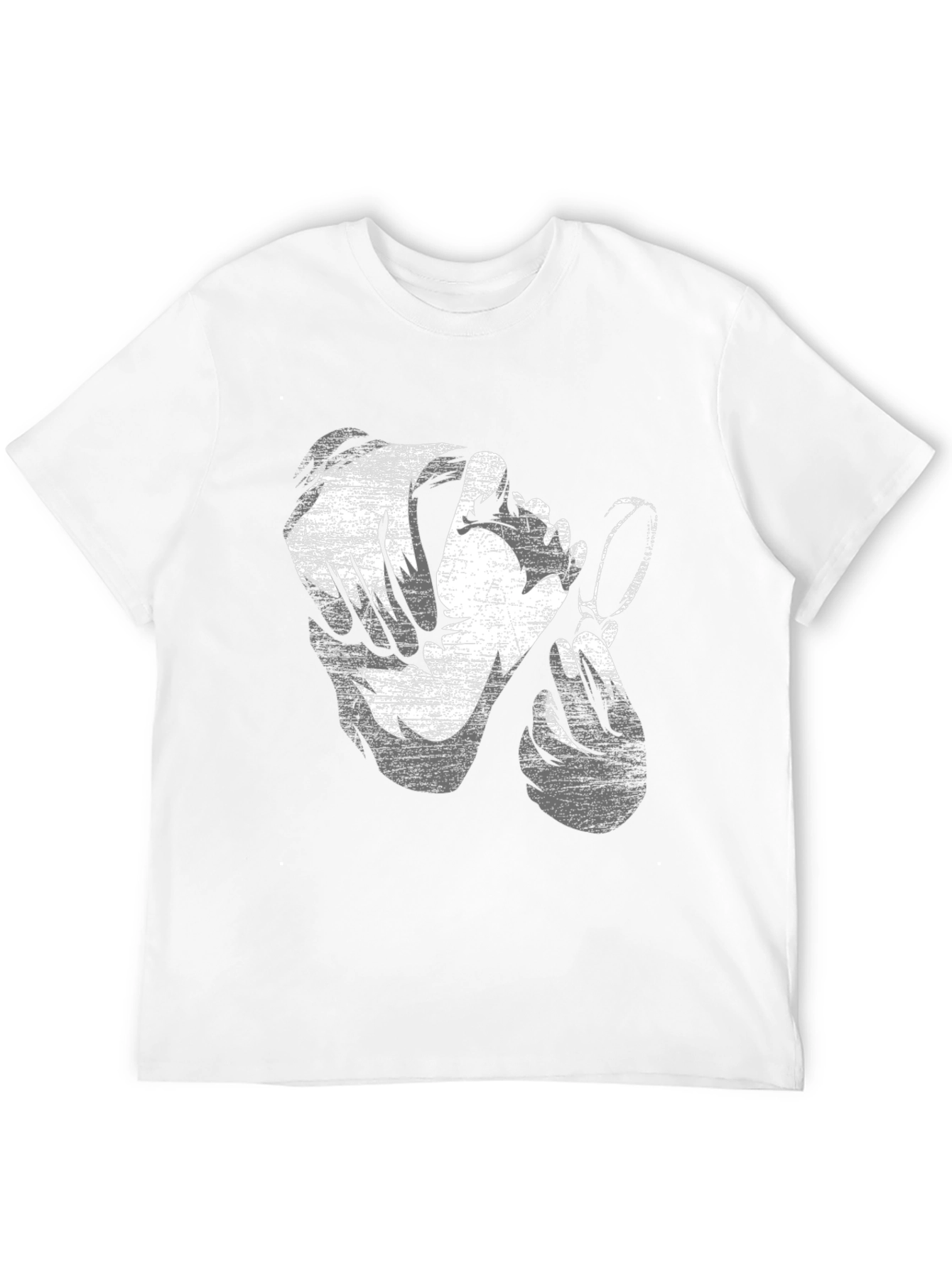 Distressed Graphic Print Black Cotton T-Shirt