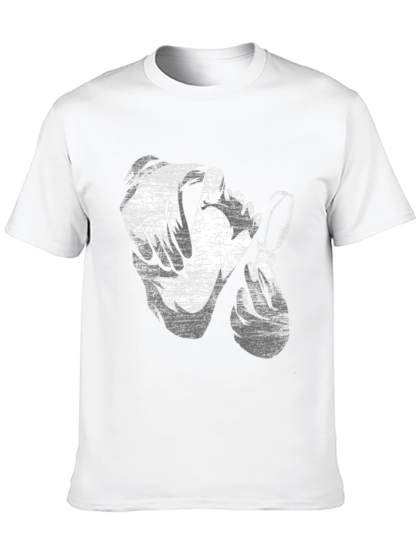 Distressed Graphic Print Black Cotton T-Shirt