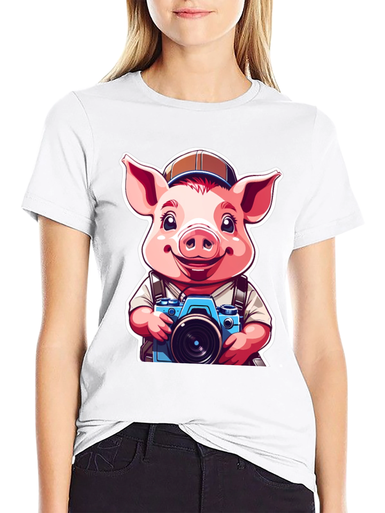 Pig Photographer Graphic Tee