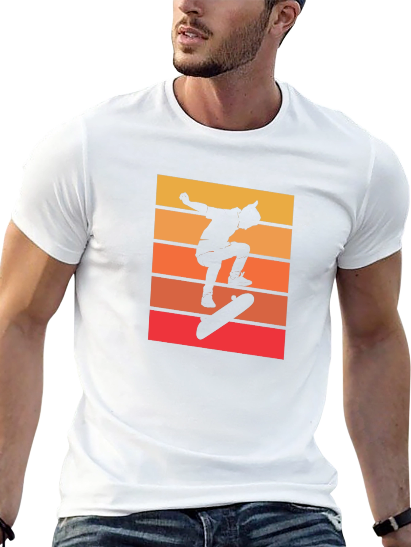 Retro Skateboarder Graphic Tee - Cool Black T-Shirt