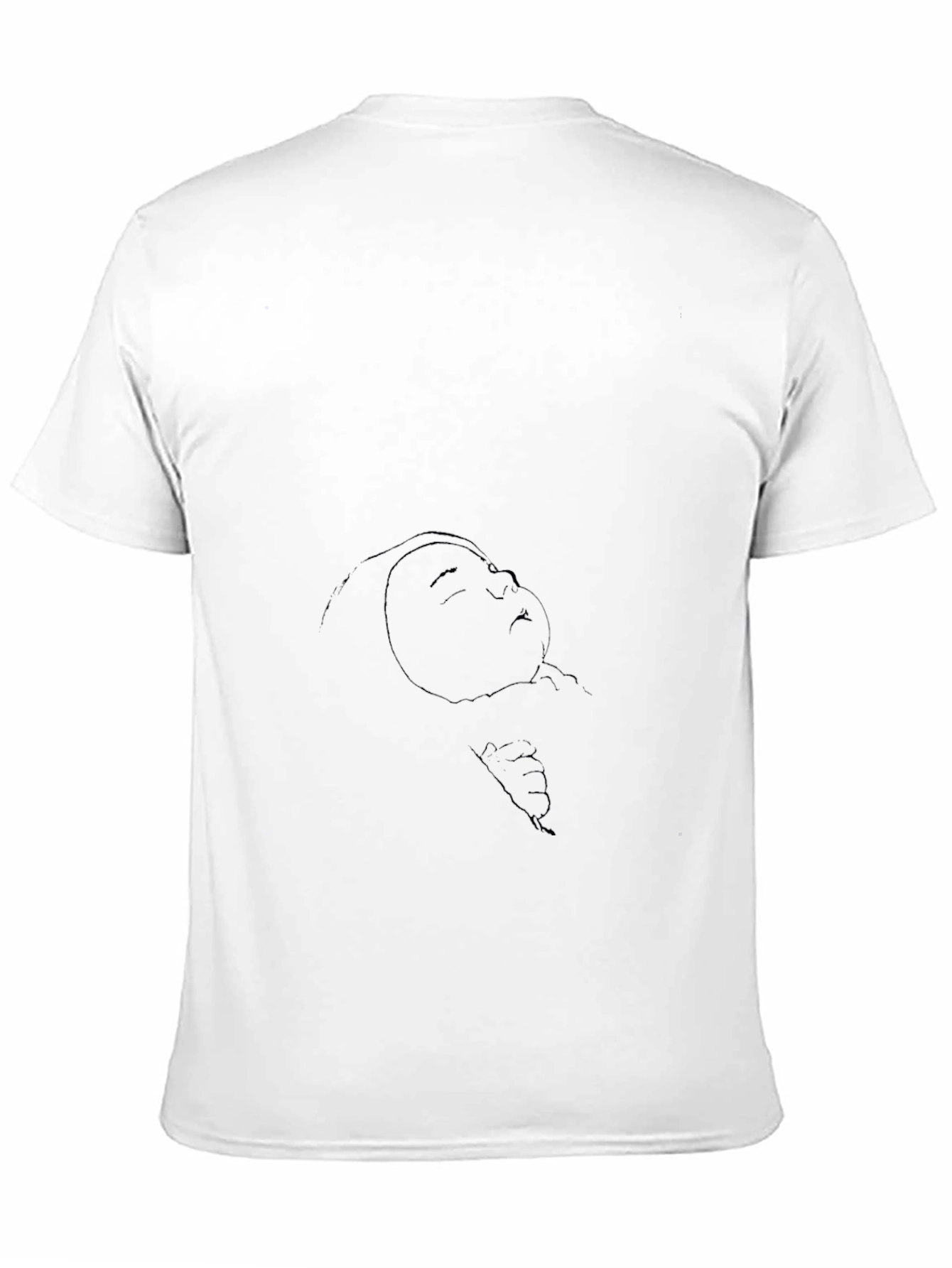 Black T-Shirt with Abstract Face Print