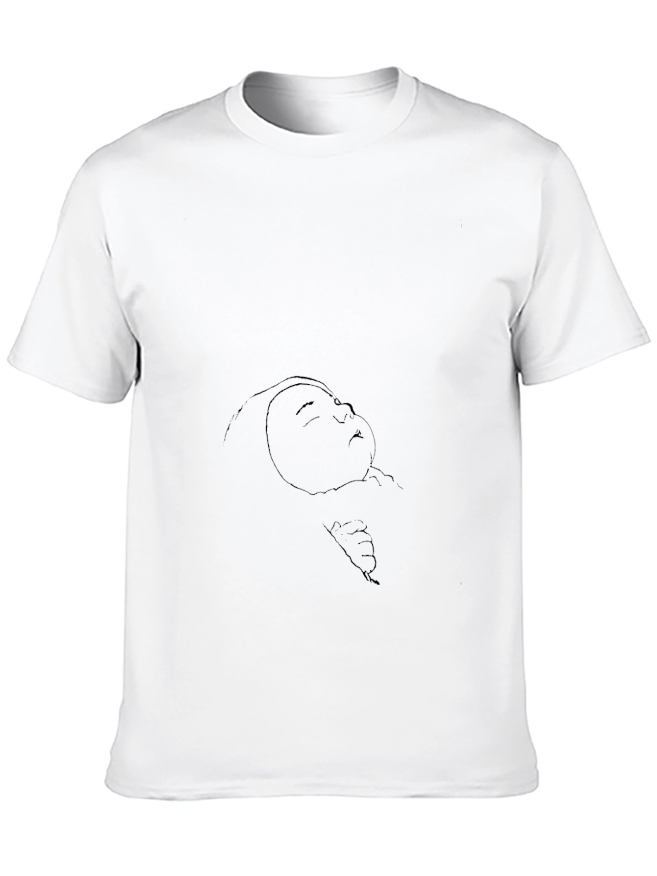 Black T-Shirt with Abstract Face Print