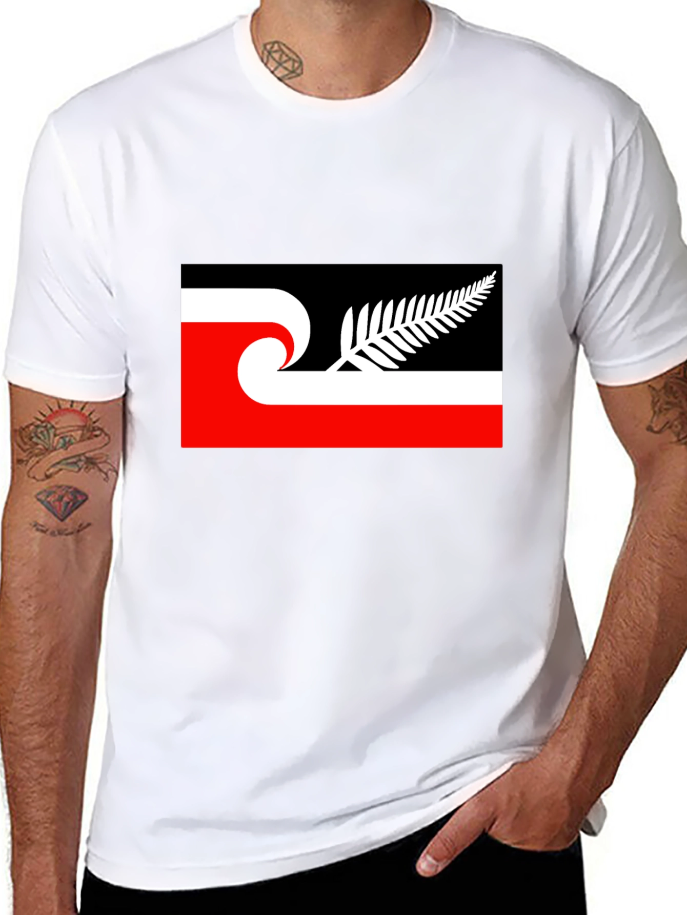 New Zealand Māori Tino Rangatiratanga Flag Black T-Shirt