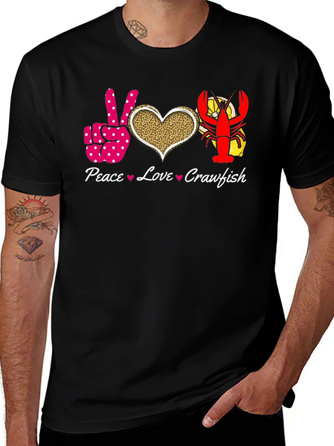 Peace Love Crawfish Graphic Tee