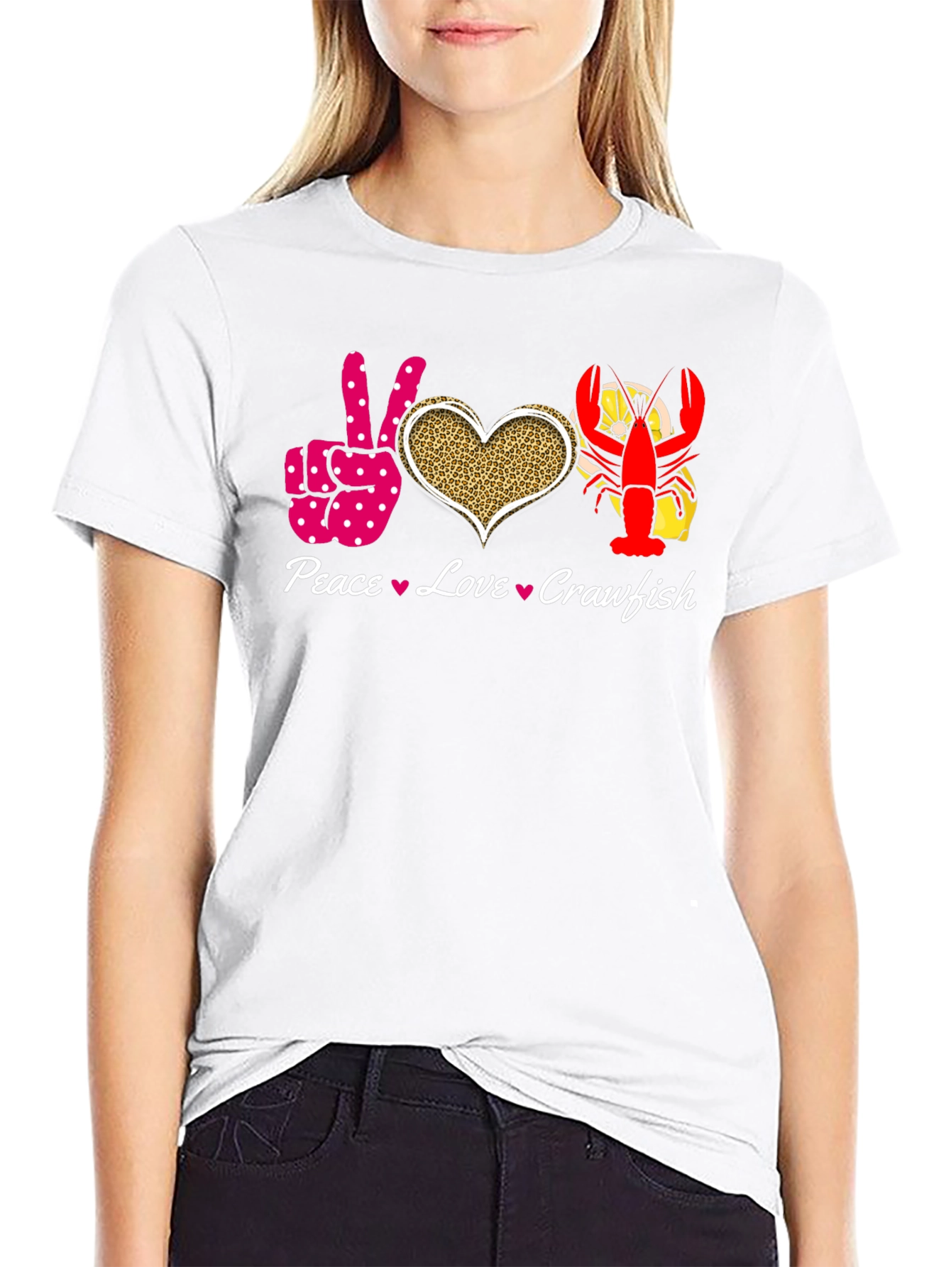 Peace Love Crawfish Graphic Tee