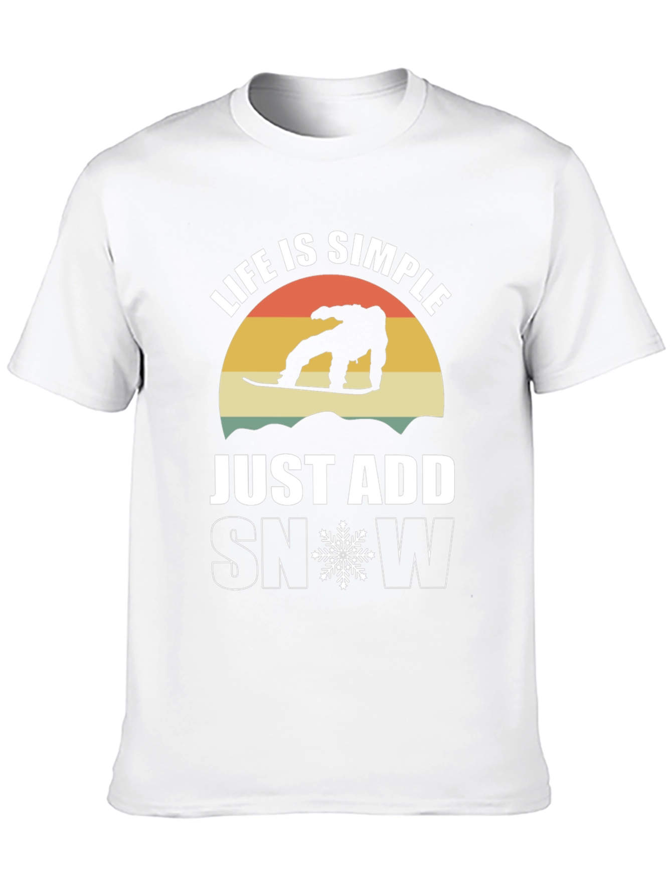Life is Simple Just Add Snow Black T-Shirt