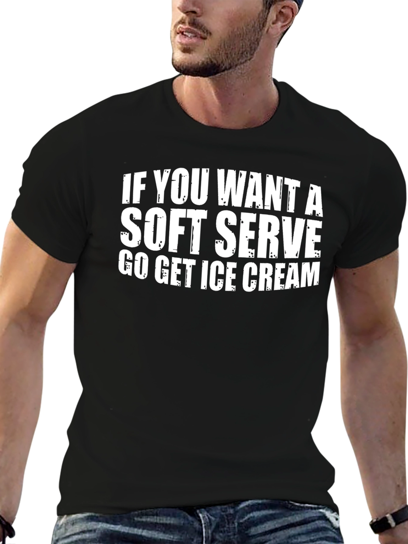 Funny Soft Serve Graphic Tee - Black