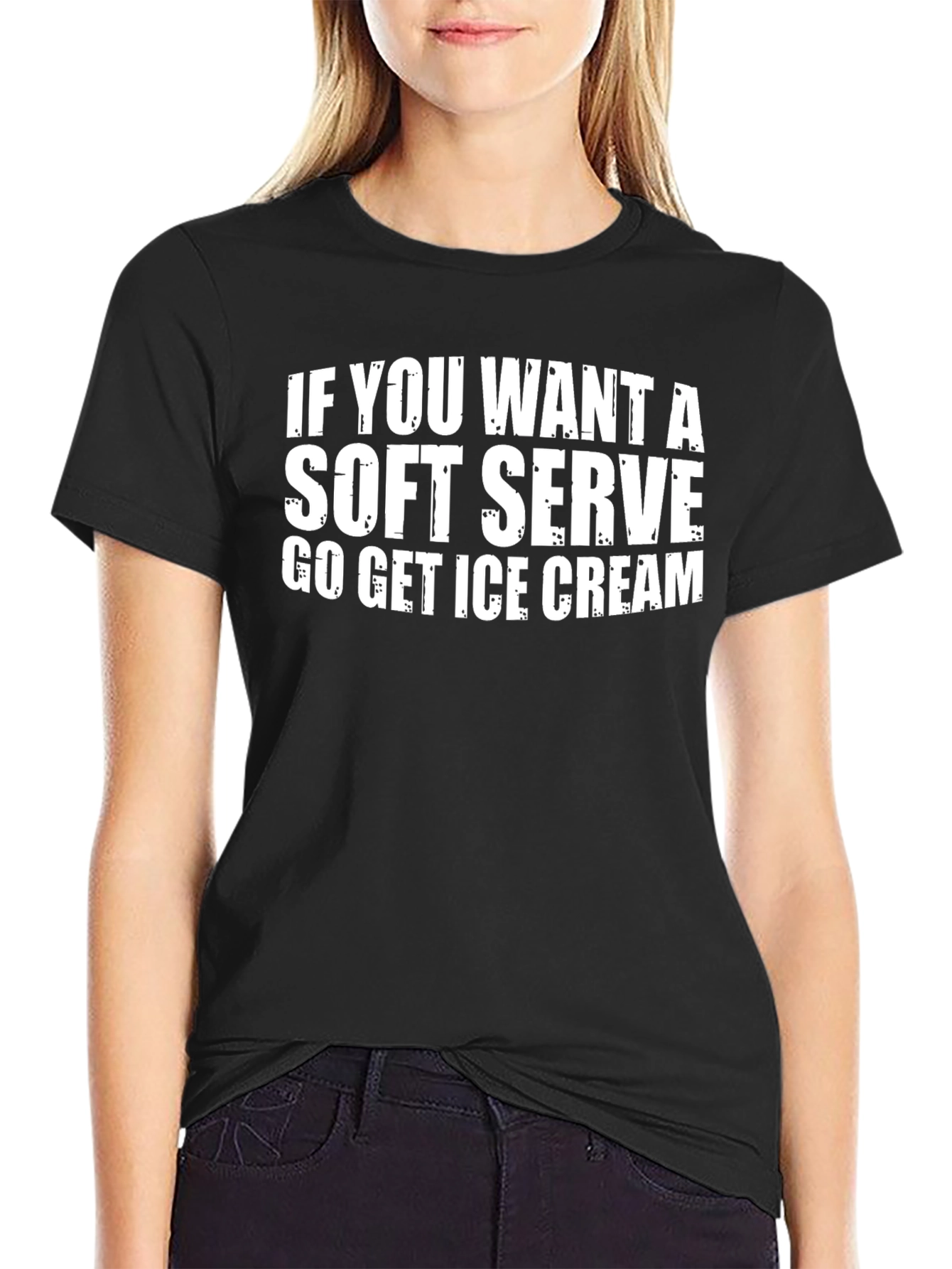 Funny Soft Serve Graphic Tee - Black