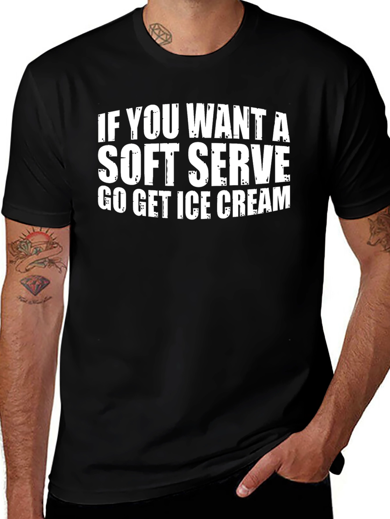 Funny Soft Serve Graphic Tee - Black