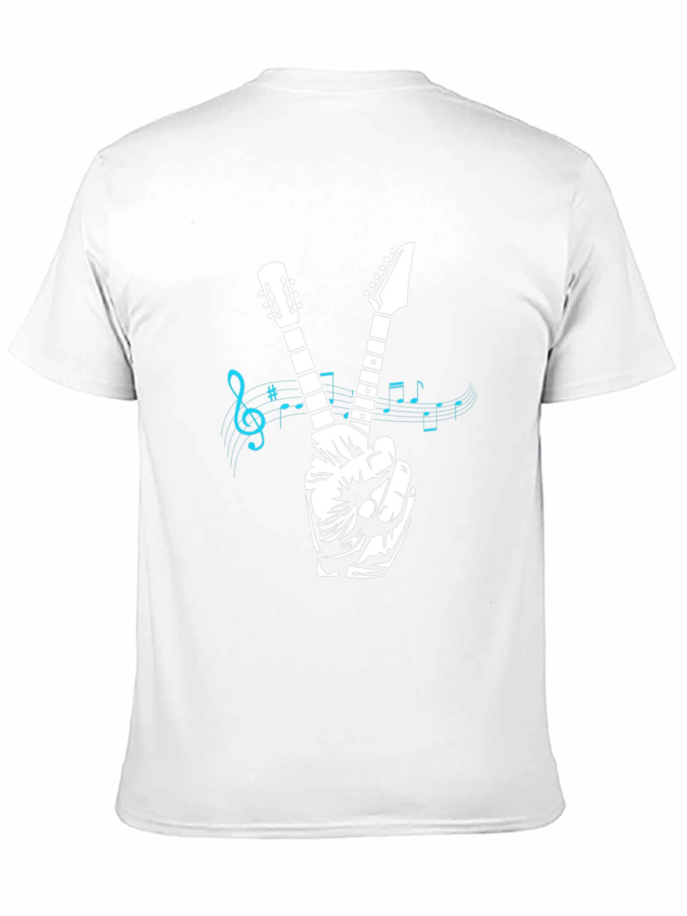 Guitar Peace Sign Graphic T-Shirt - Black