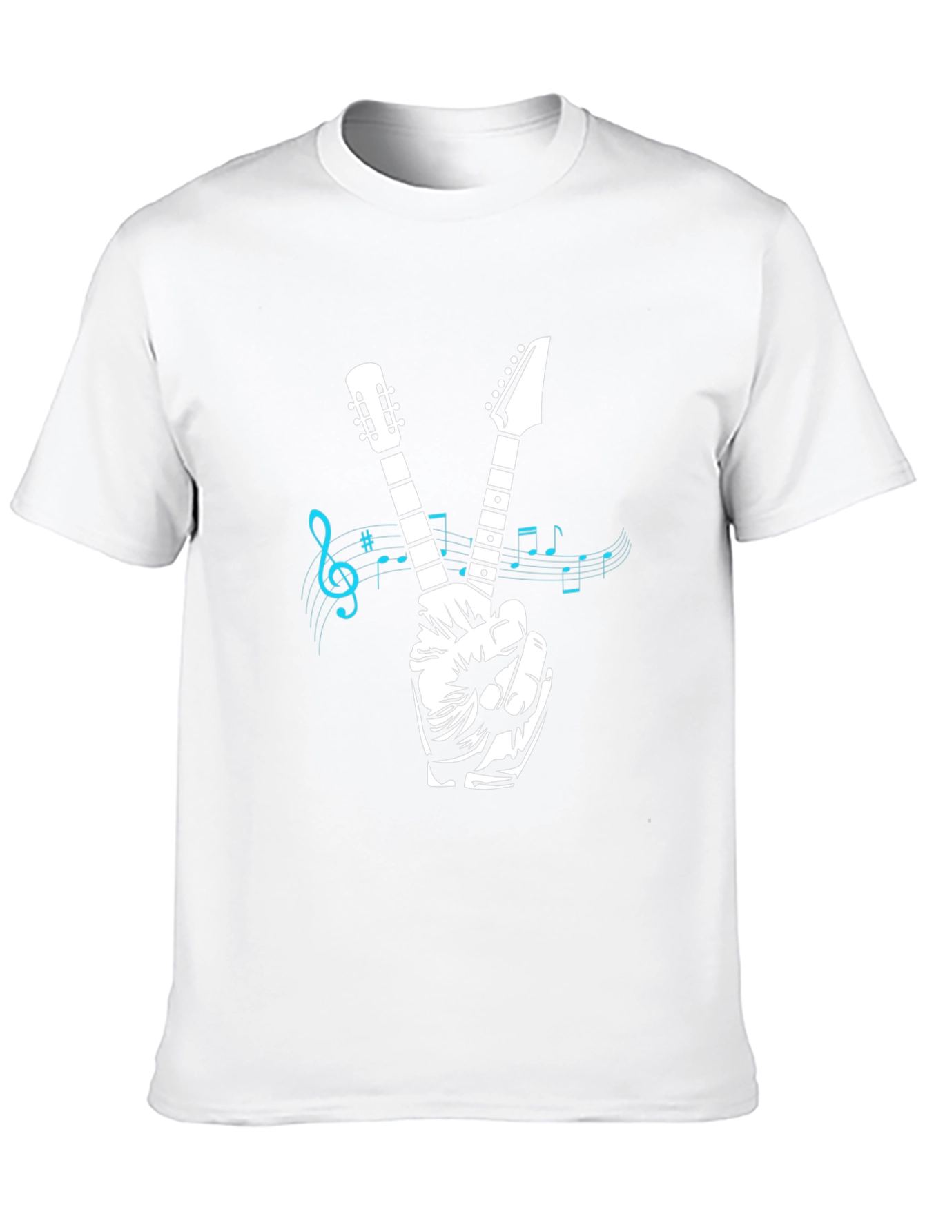 Guitar Peace Sign Graphic T-Shirt - Black