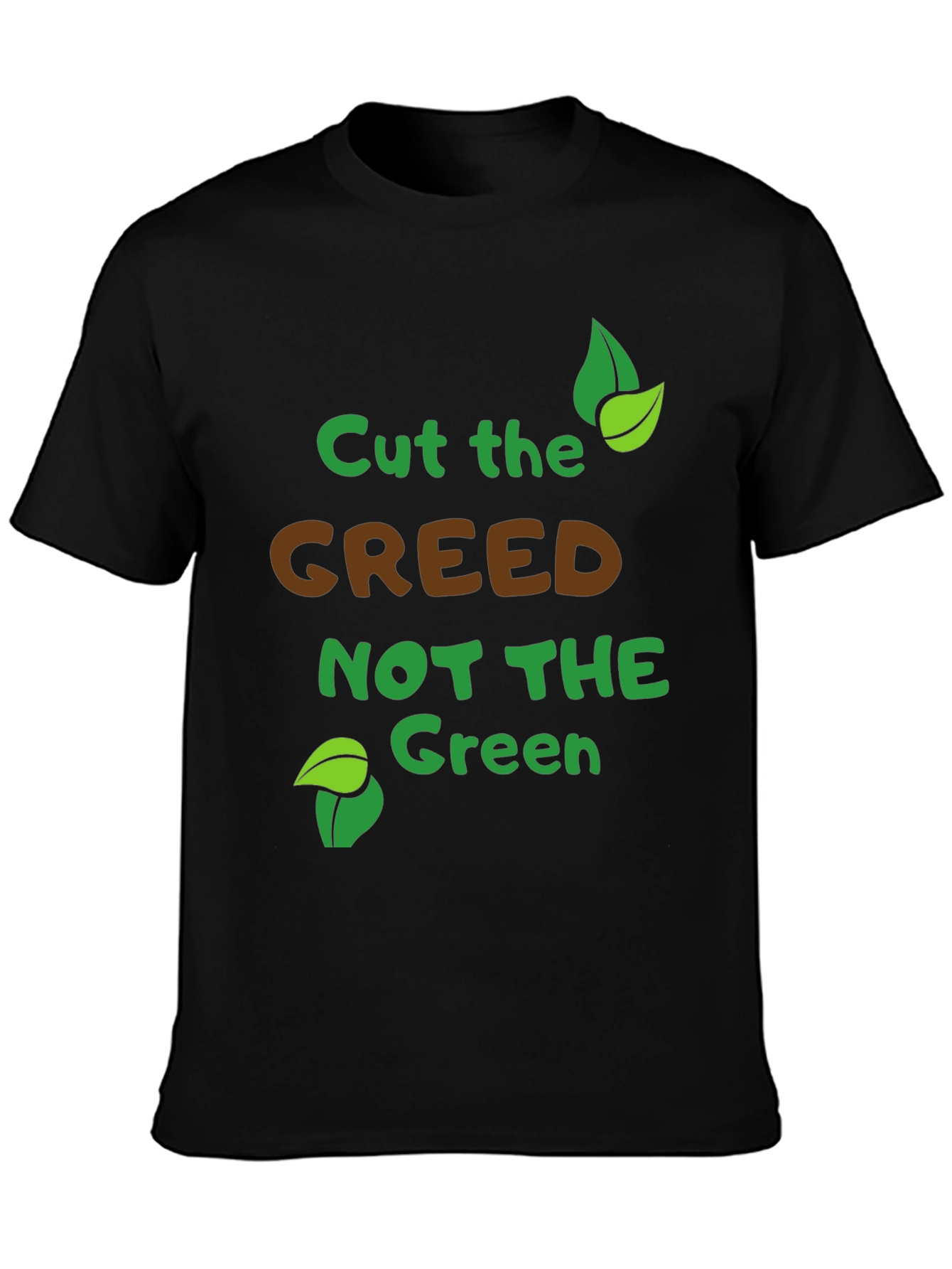 Eco-Friendly Cut Greed Black Graphic Tee