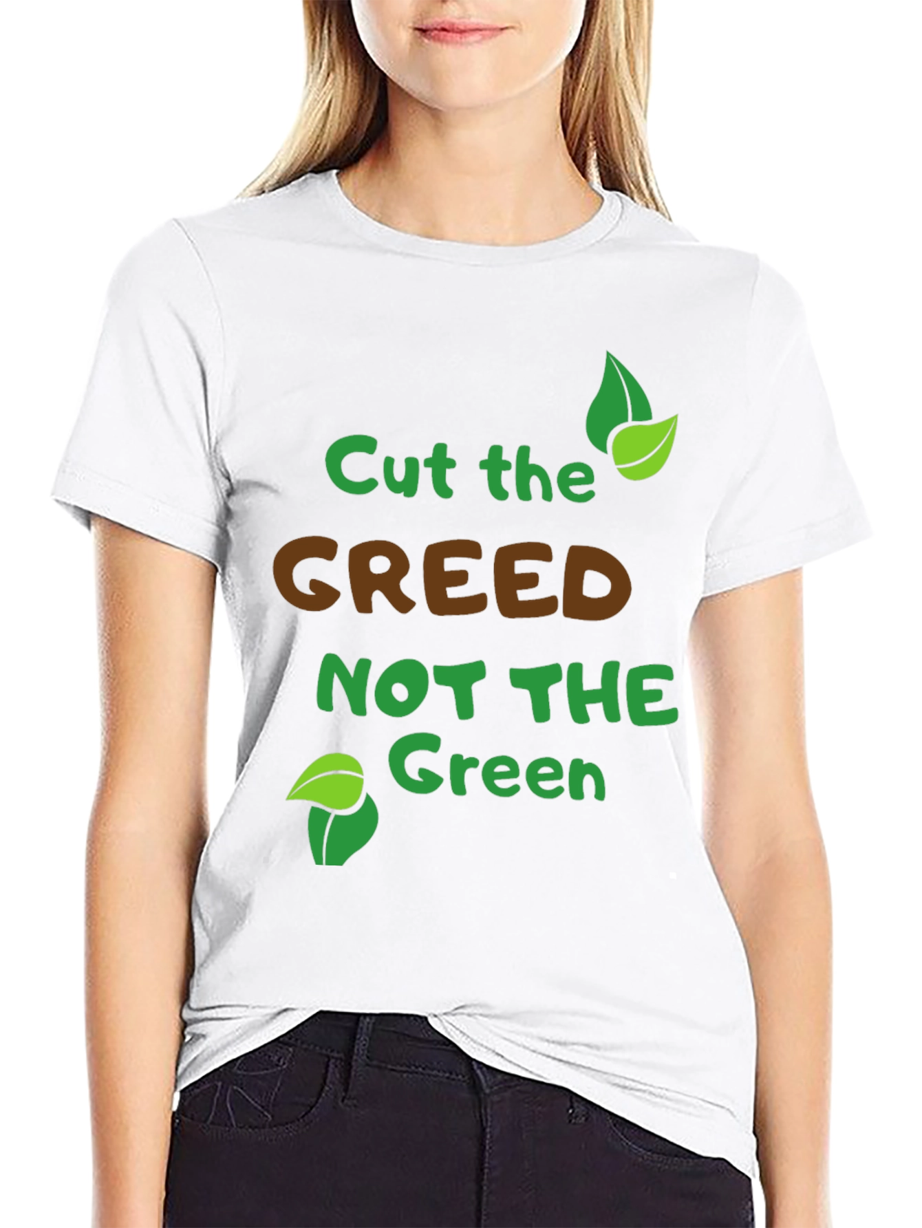 Eco-Friendly Cut Greed Black Graphic Tee